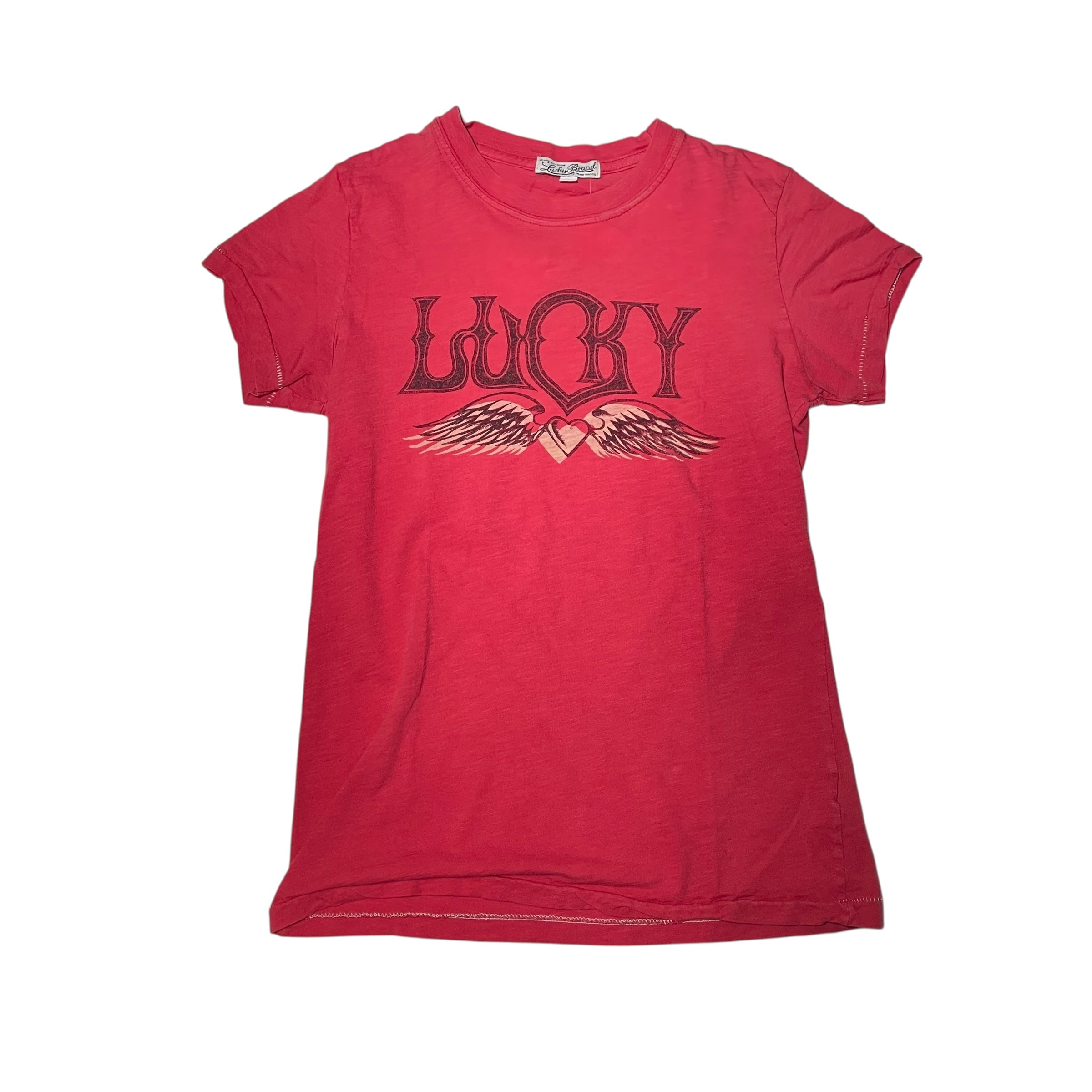Y2K Femme Lucky Brand Hot Pink Graphic T-Shirt