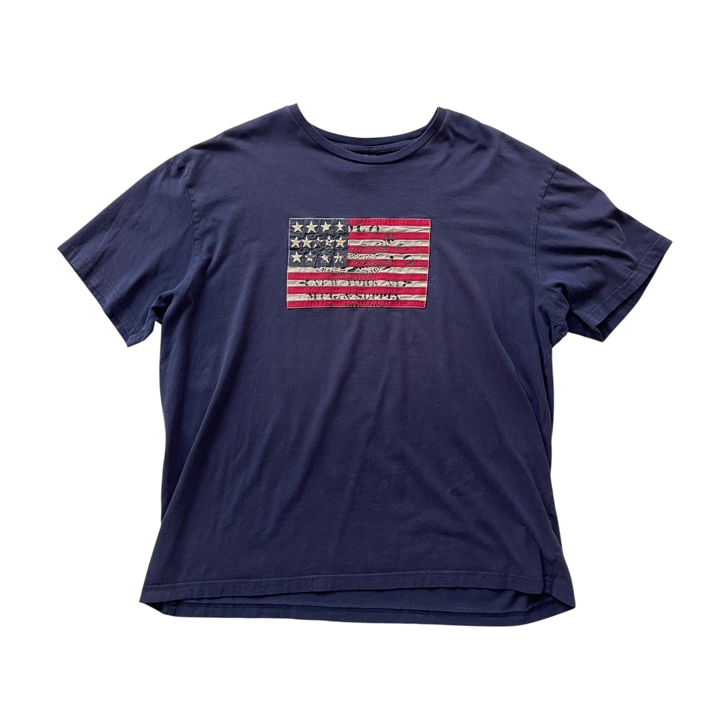 Vintage Polo Ralph Lauren Navy American Flag T-Shirt