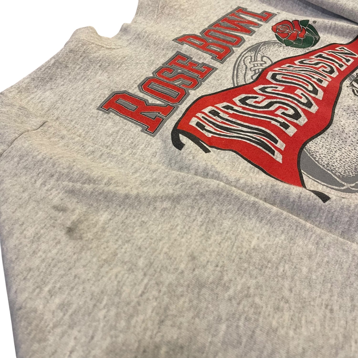 Vintage Long Sleeve Wisconsin Badgers Rose Bowl Crewneck Sweatshirt