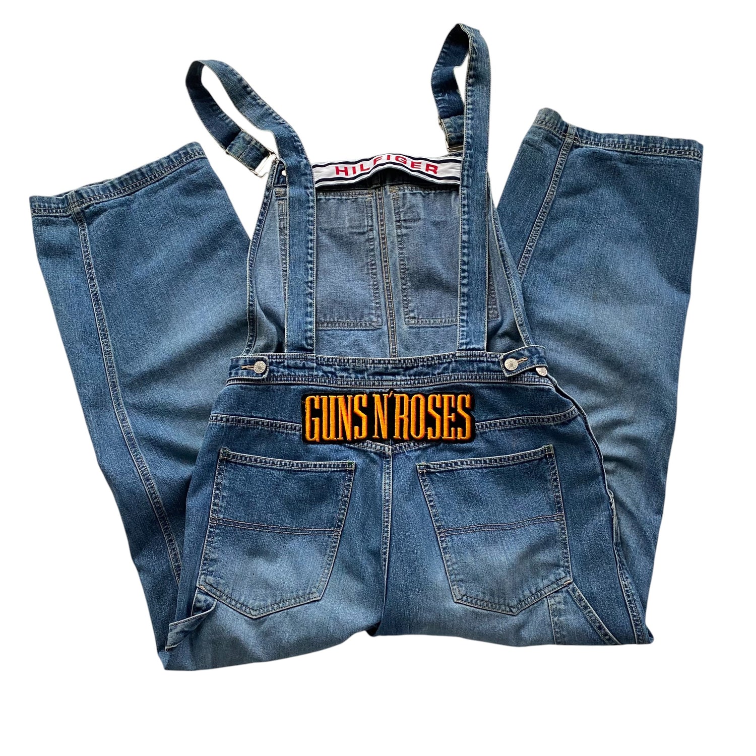 Vintage Tommy Hilfiger Guns & Roses Patch Overalls
