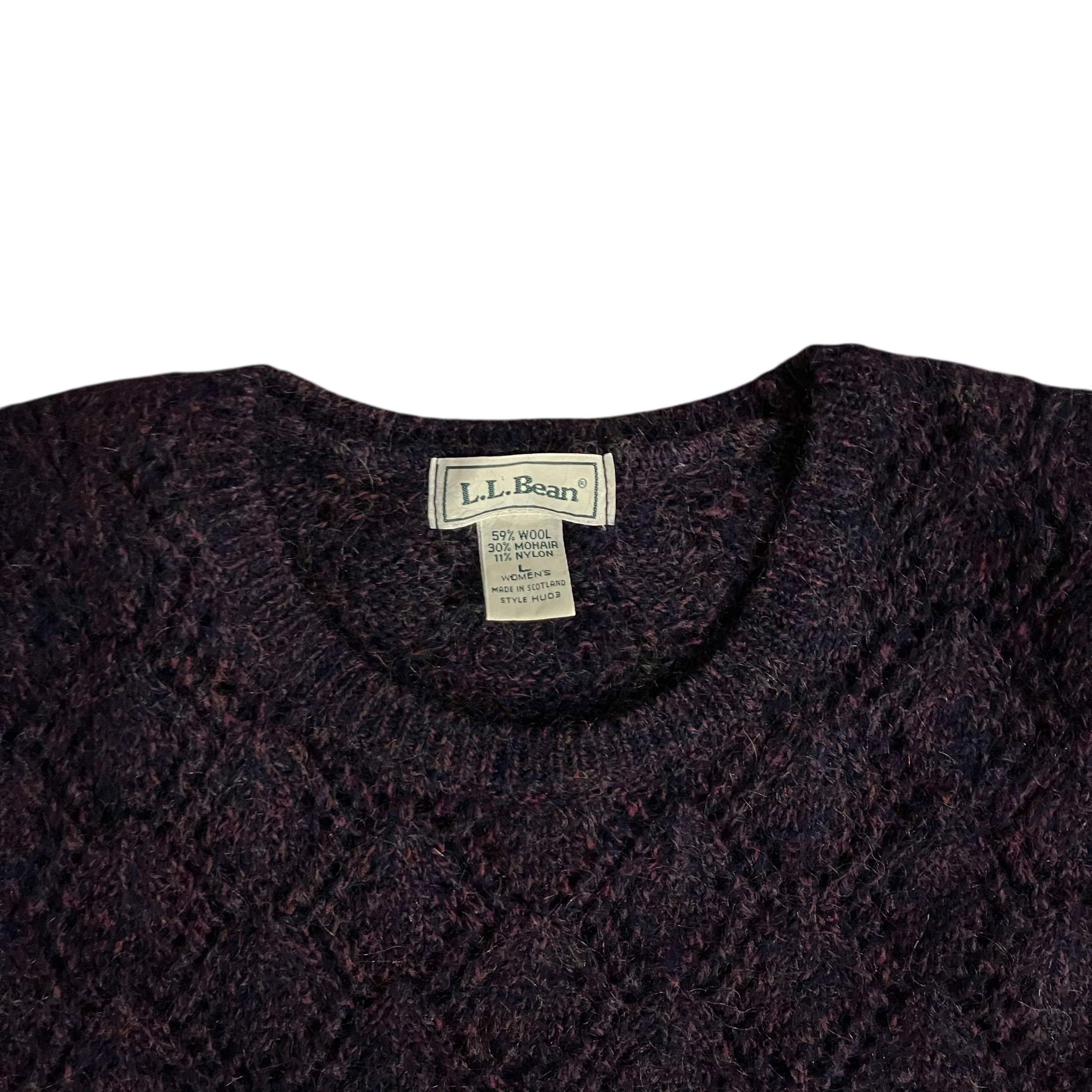 Y2K L.L.Bean Femme Crochet Wool Knit Sweater