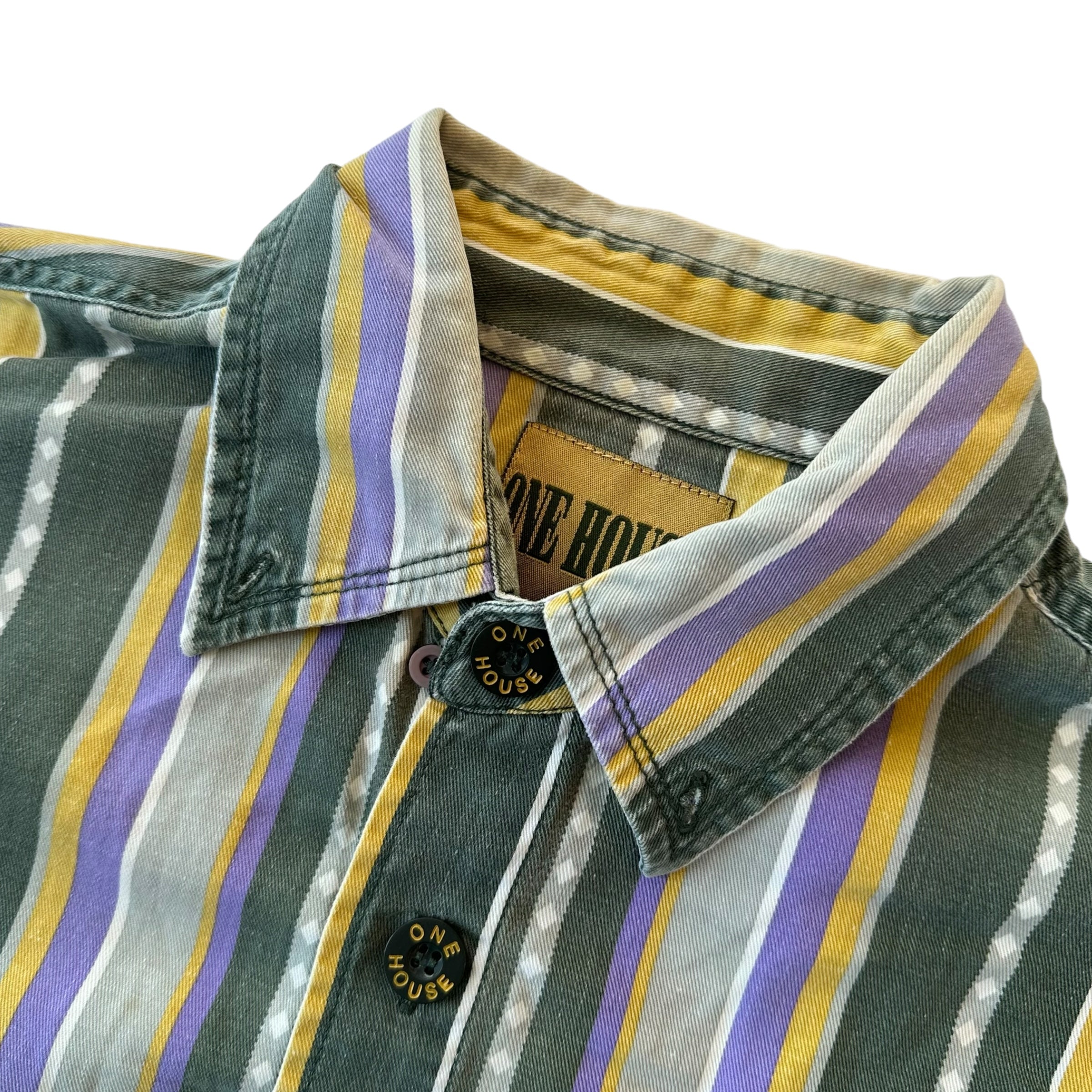 One House Vintage Stripped Button Up Shirt