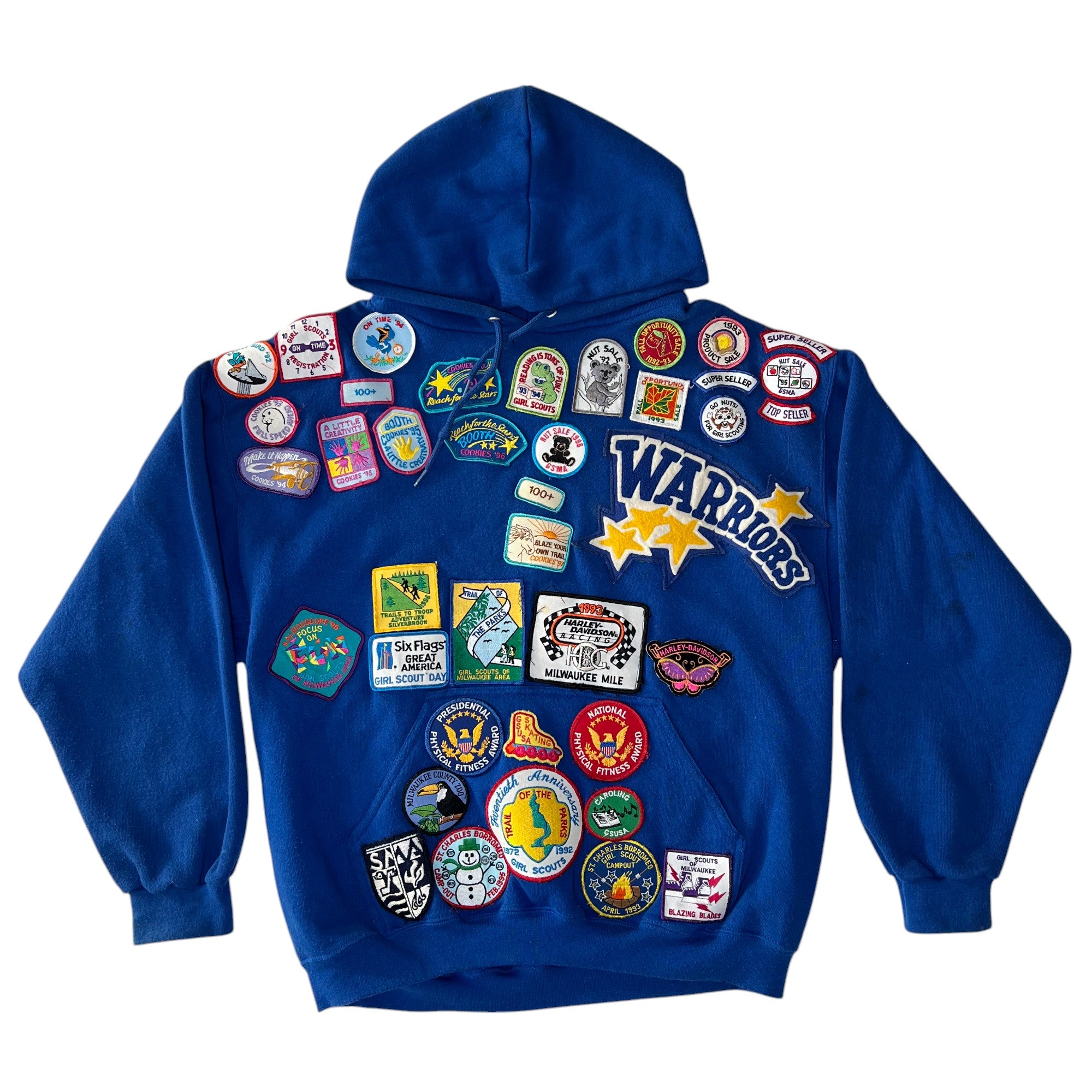 Vintage Patch Blue Hoodie
