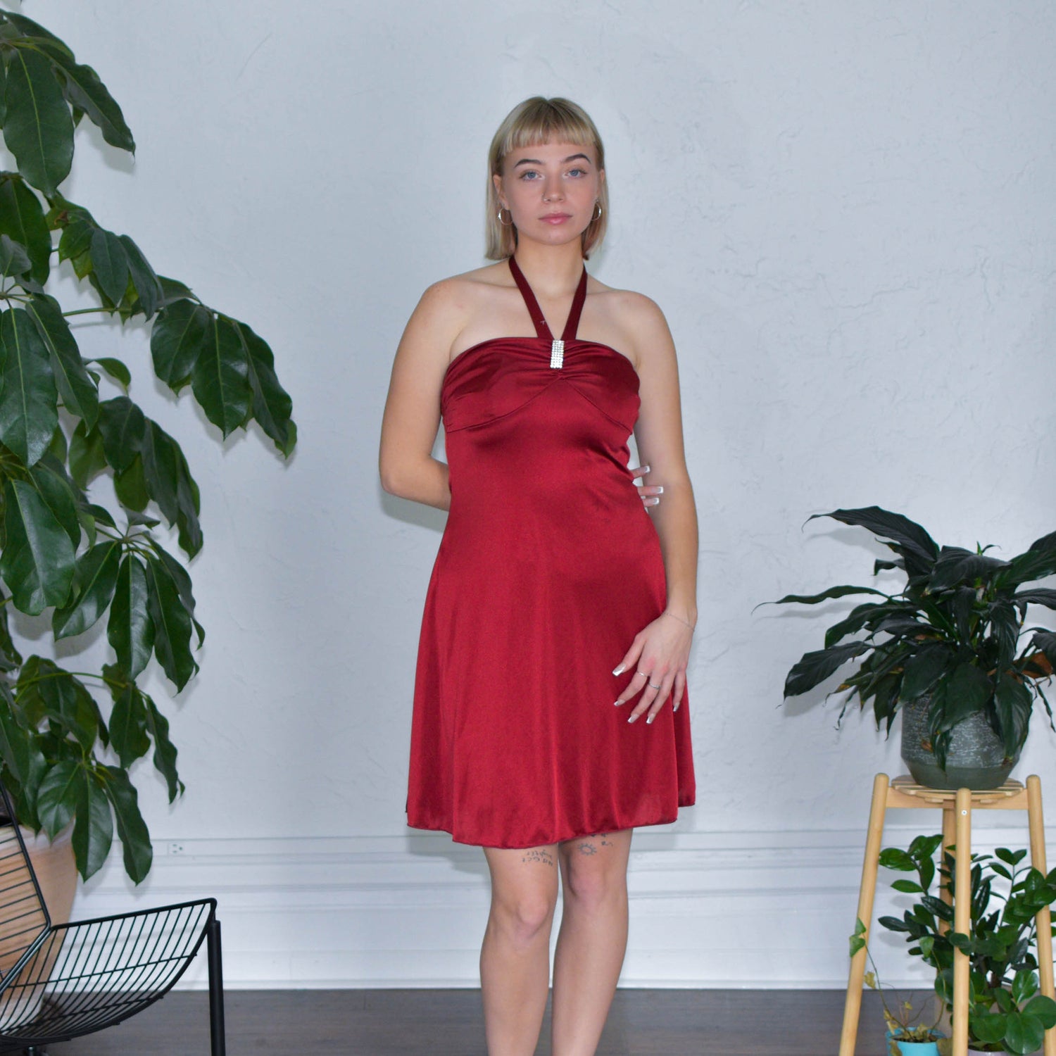 Y2k Red Halter Mini Dress