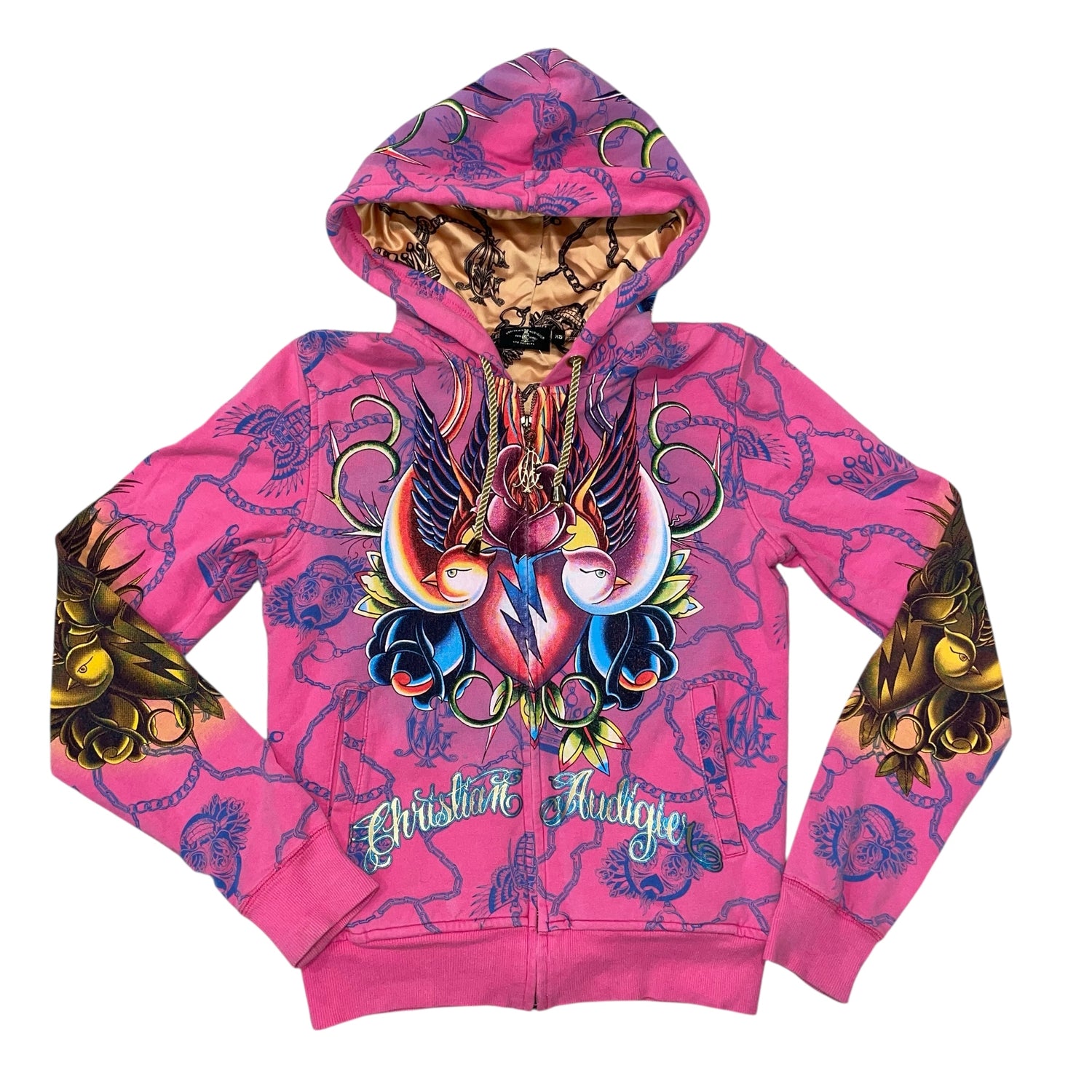 Vintage Christian Audigier Femme Zip-Up Hoodie