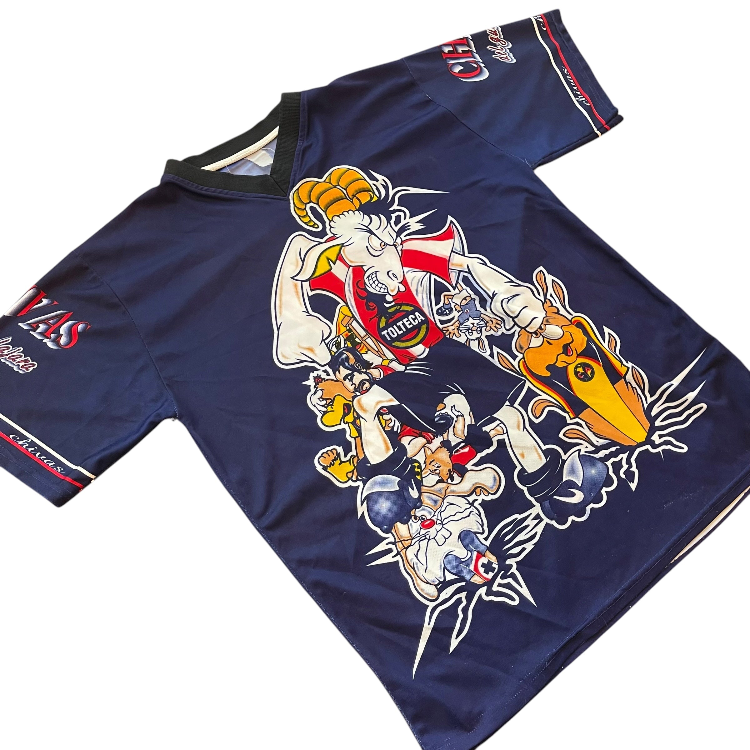 Vintage Chivas de Guadalajara Navy AOP Caricature Jersey