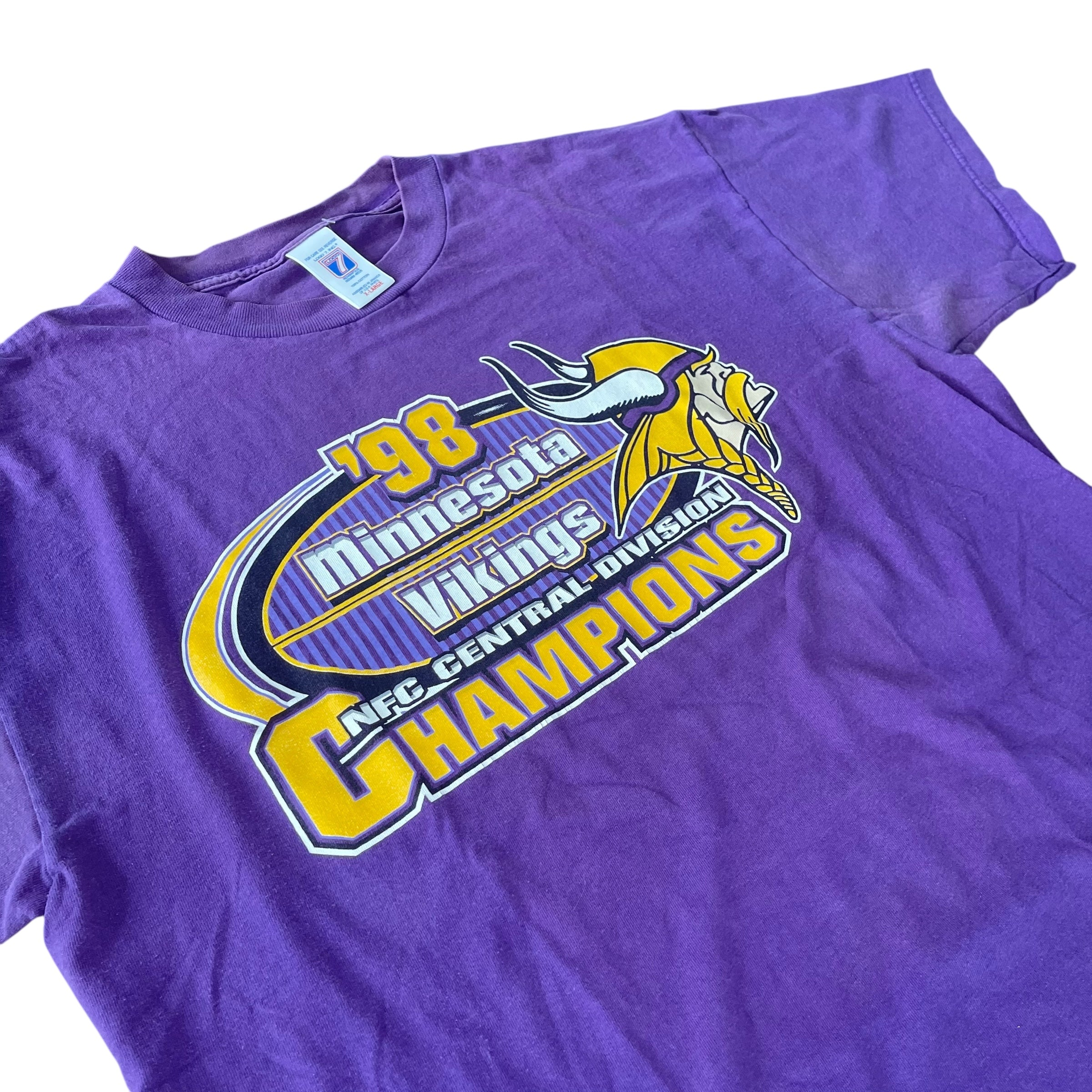Vintage 1998 Minnesota Vikings Central Division Champions Purple T-Shirt