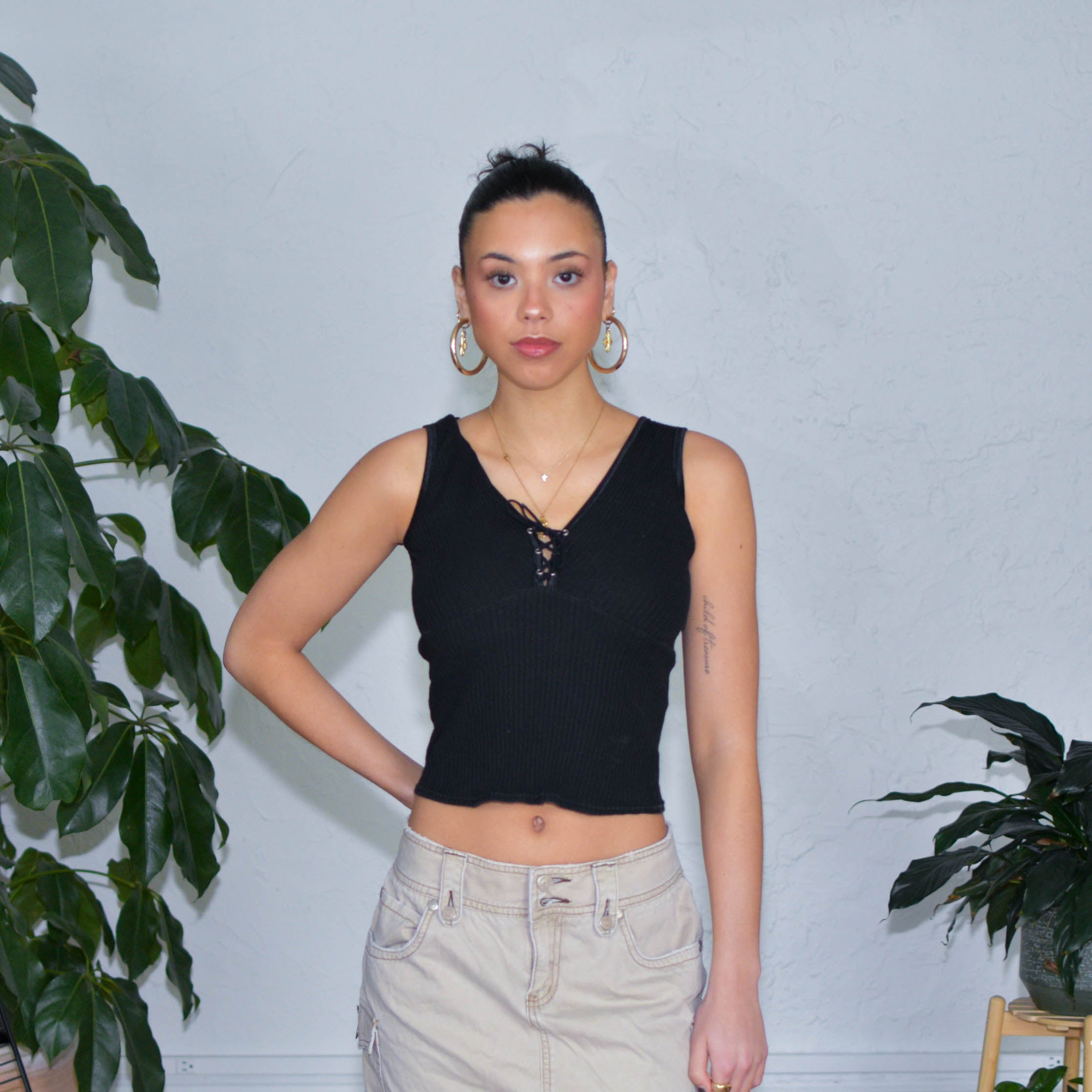 Y2k Energie Black Lace Tank Top