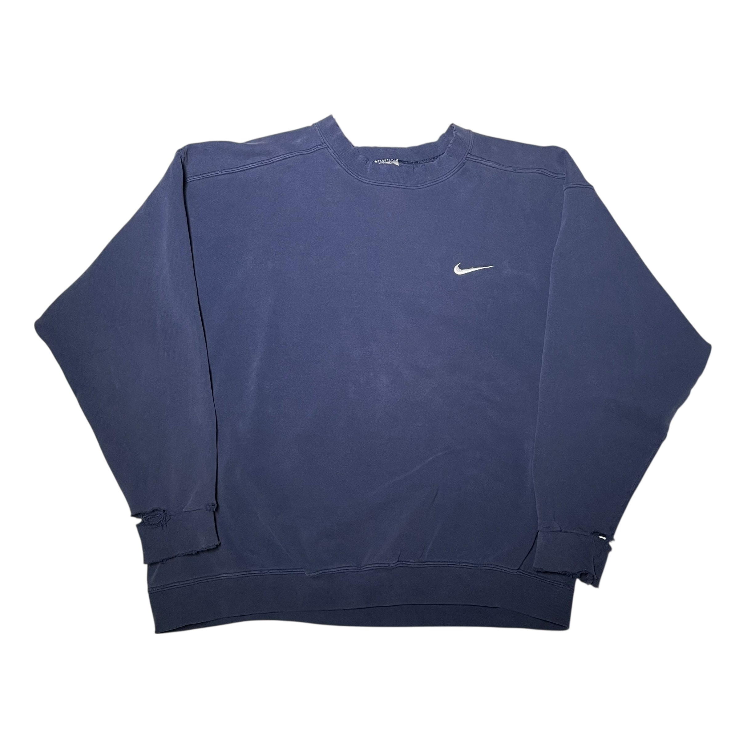 Vintage Y2K Nike Mini Swoosh Navy Crewneck