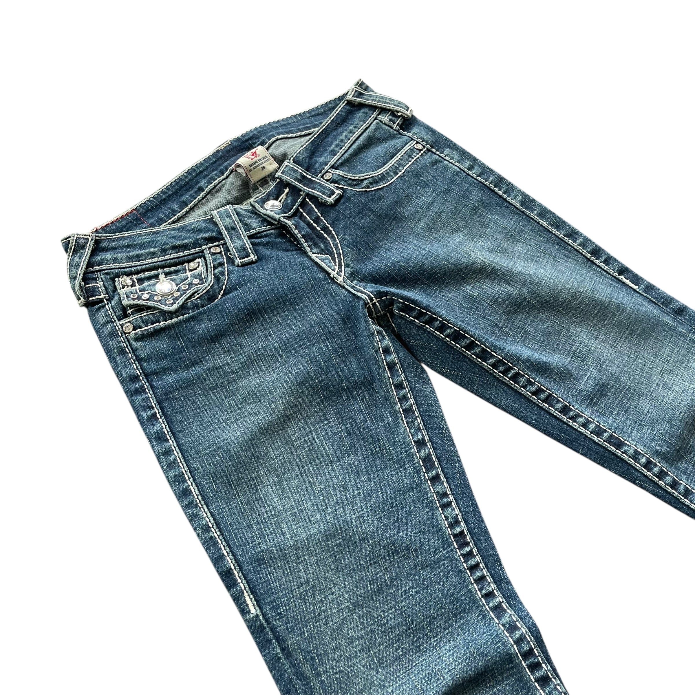Y2K True Religion Studded Flare Jeans