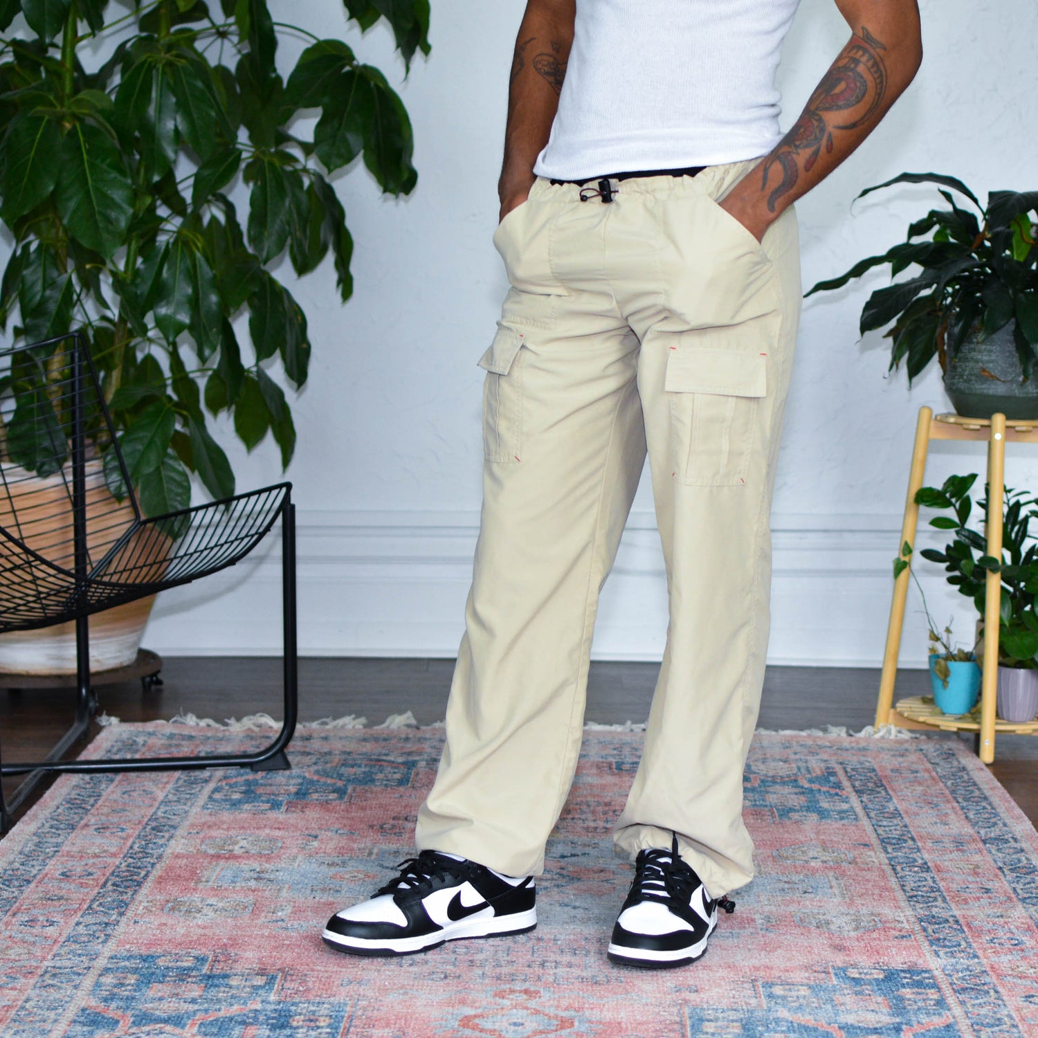 Y2k Mossimo Tan Track Style Pants