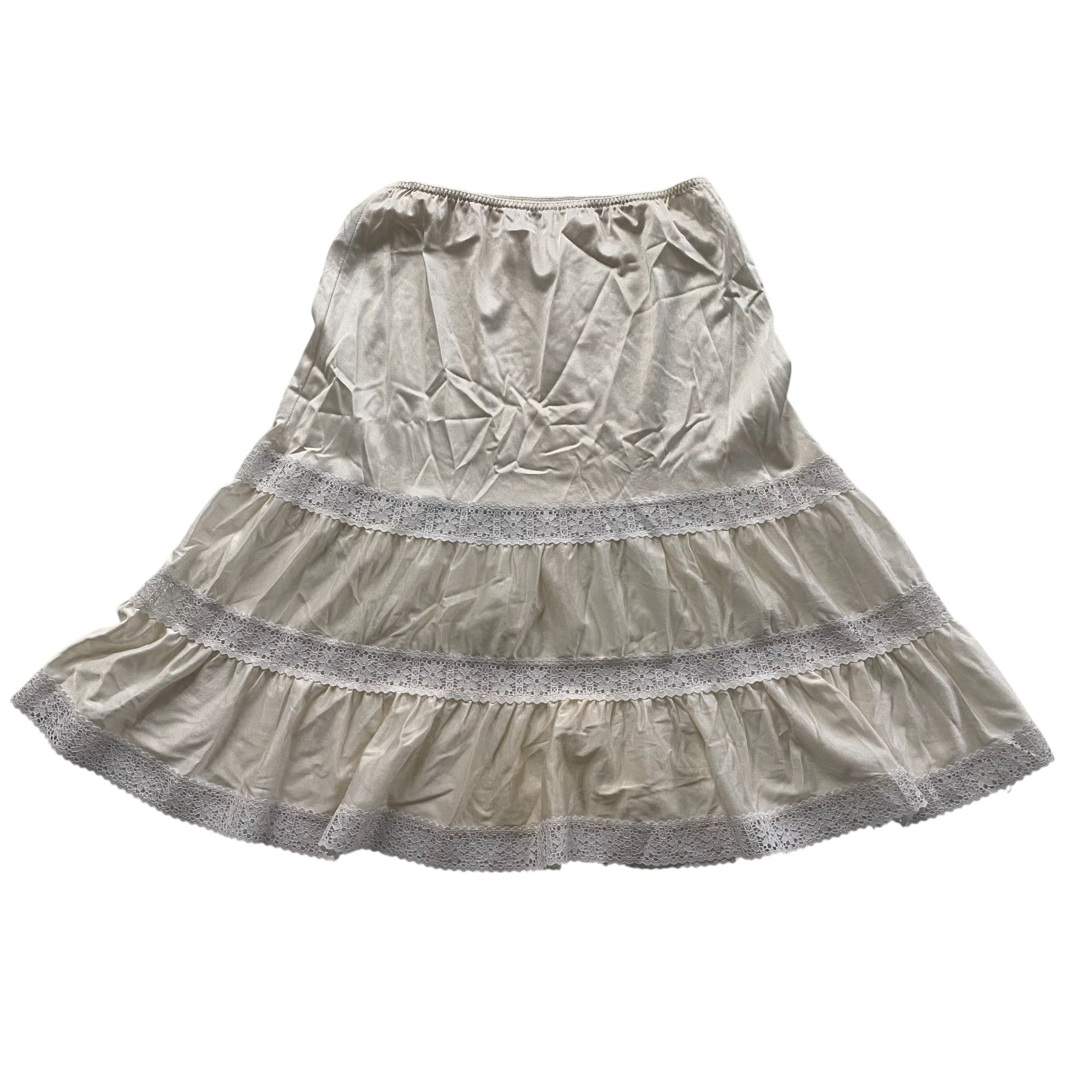 Vintage Sheer Lace Midi Lingerie Skirt