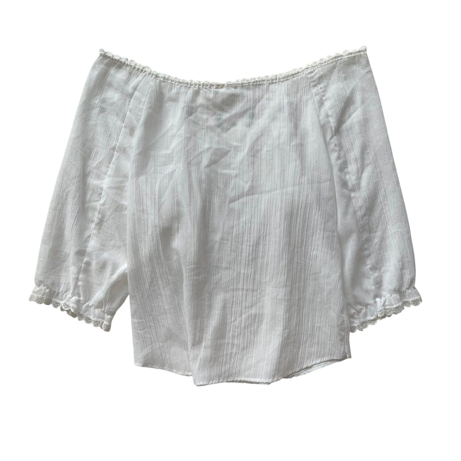 Vintage Linen Off Shoulder Blouse