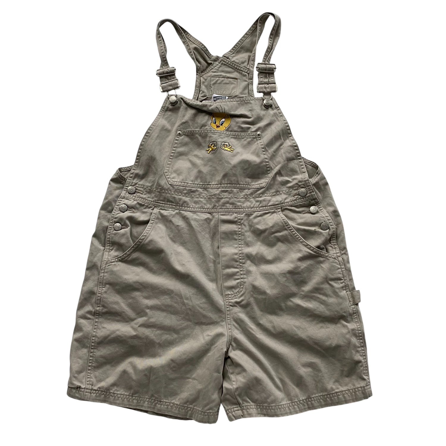 Y2k Warner Bros Tweety Bird Embroidered Overalls