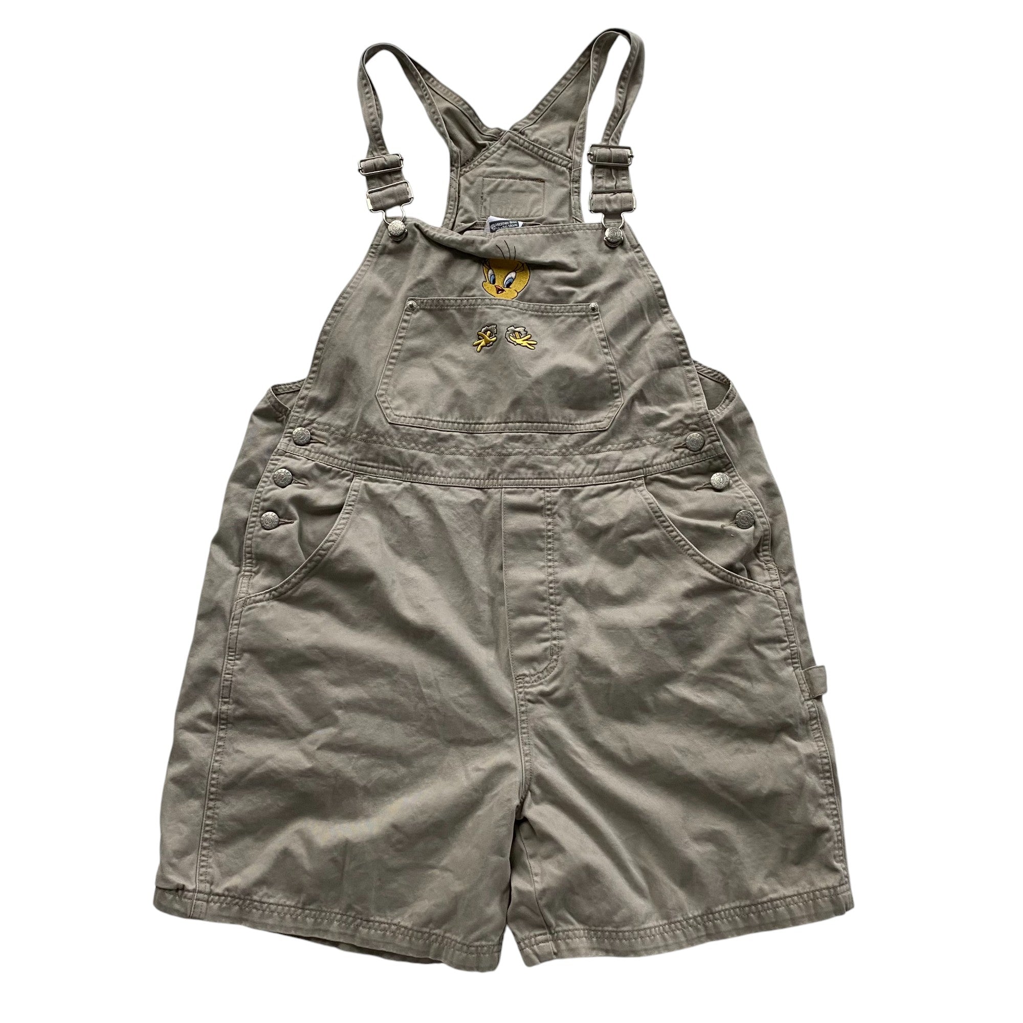 Y2k Warner Bros Tweety Bird Embroidered Overalls