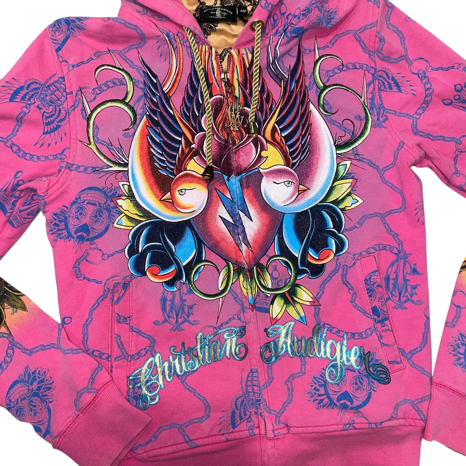 Vintage Christian Audigier Femme Zip-Up Hoodie