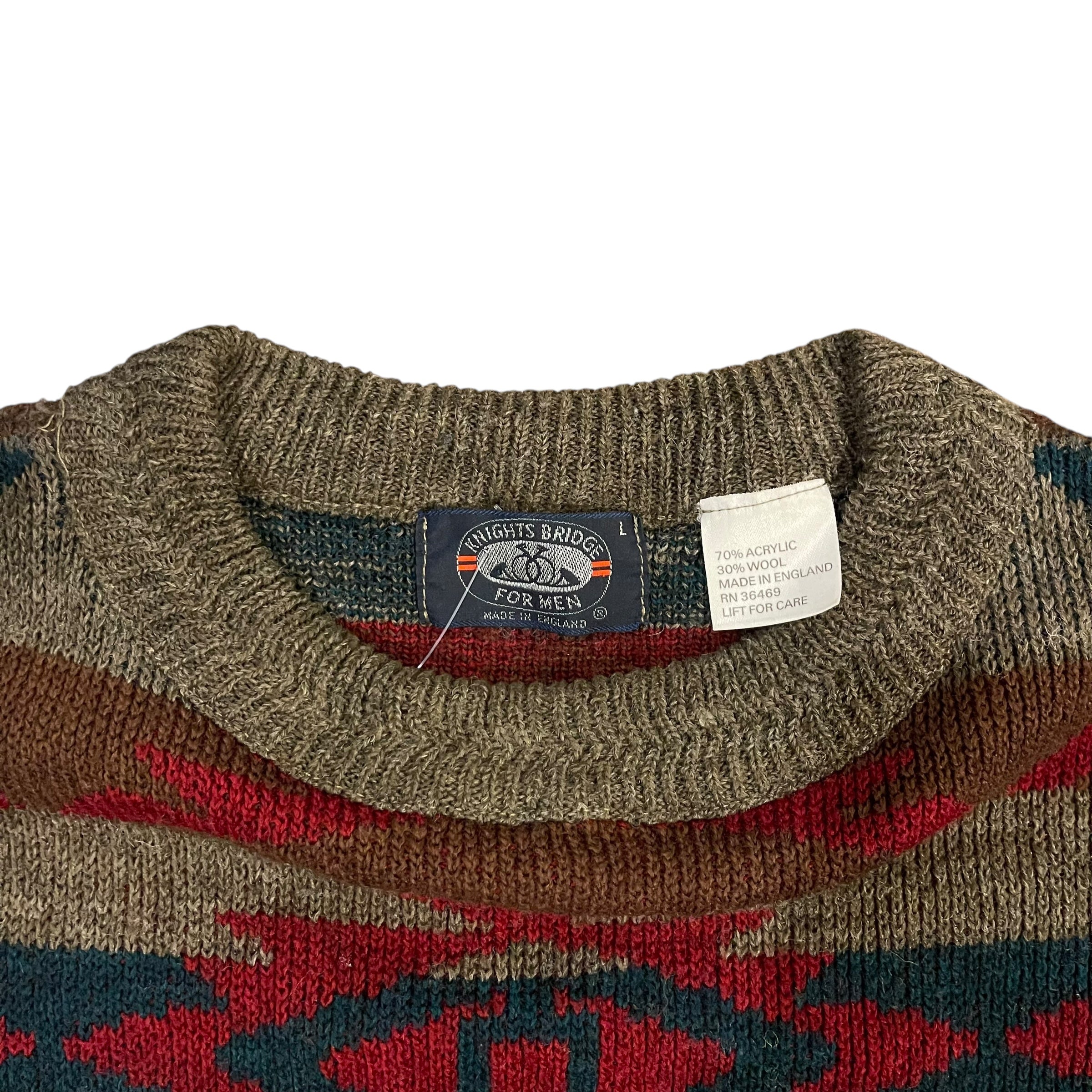 Vintage Knight Bridge Wool Knit Sweatshirt