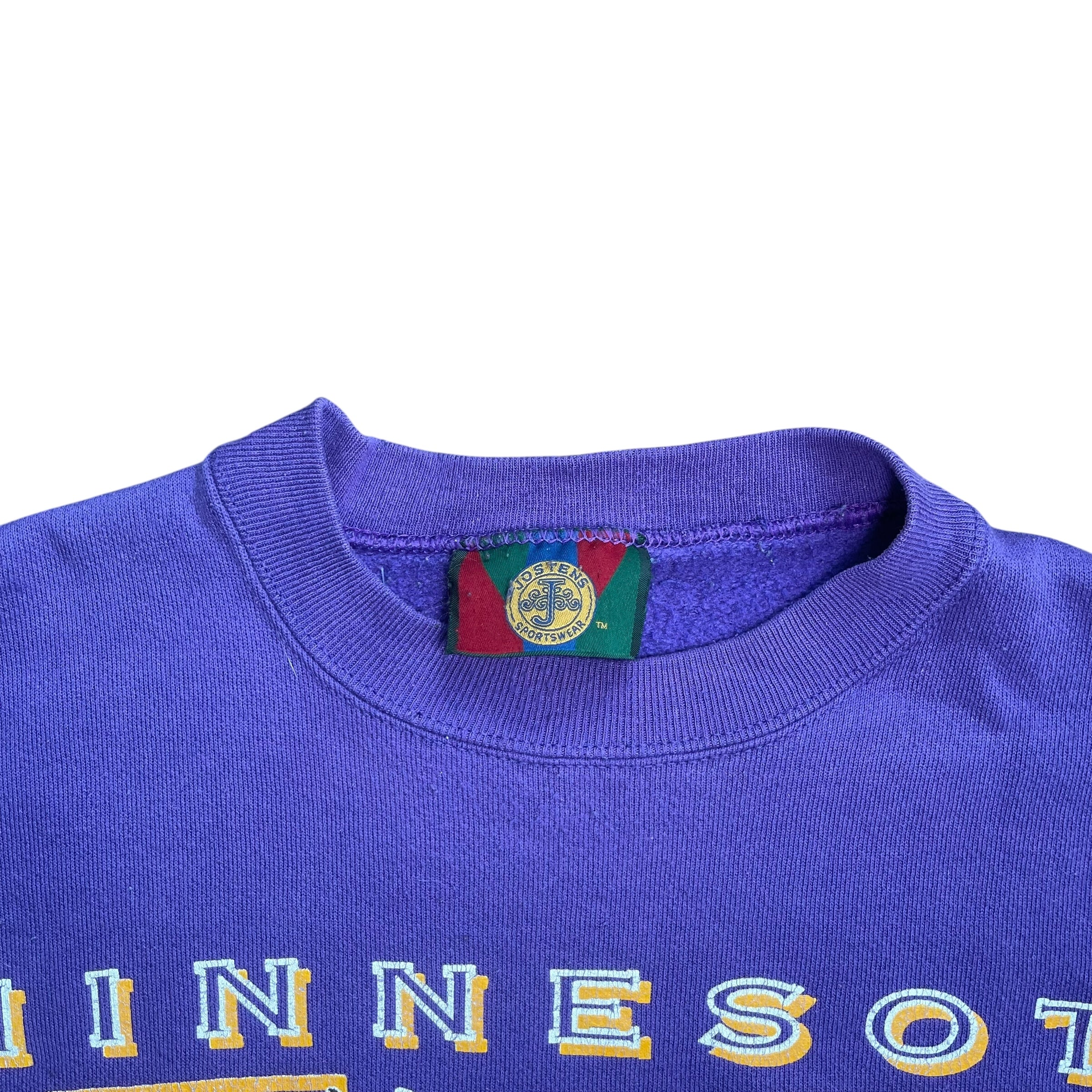 Vintage Minnesota Vikings Purple Signature Spell-Out Crewneck