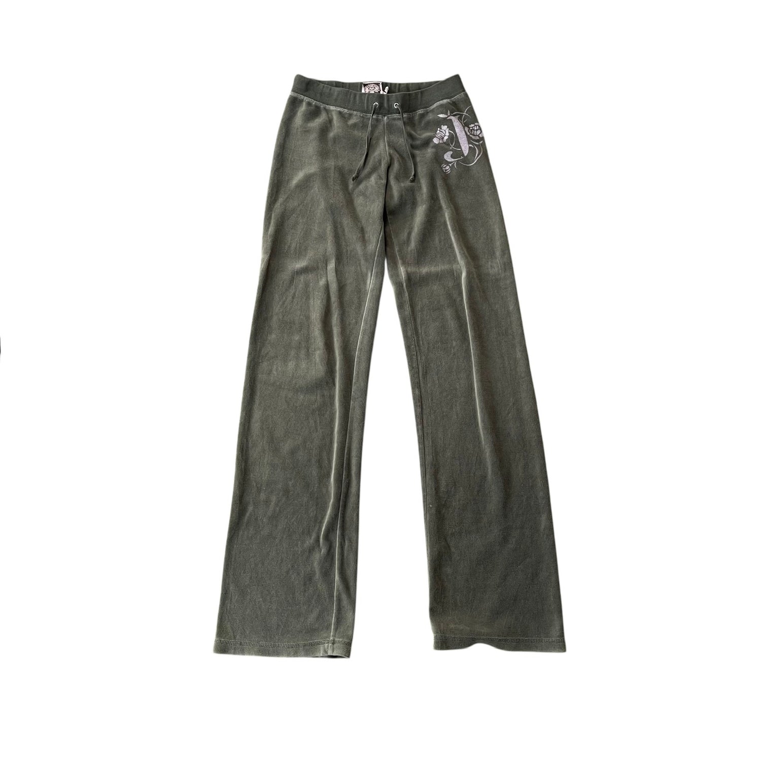 Y2K Juicy Couture Velour Bedazzled Olive Sweatpants