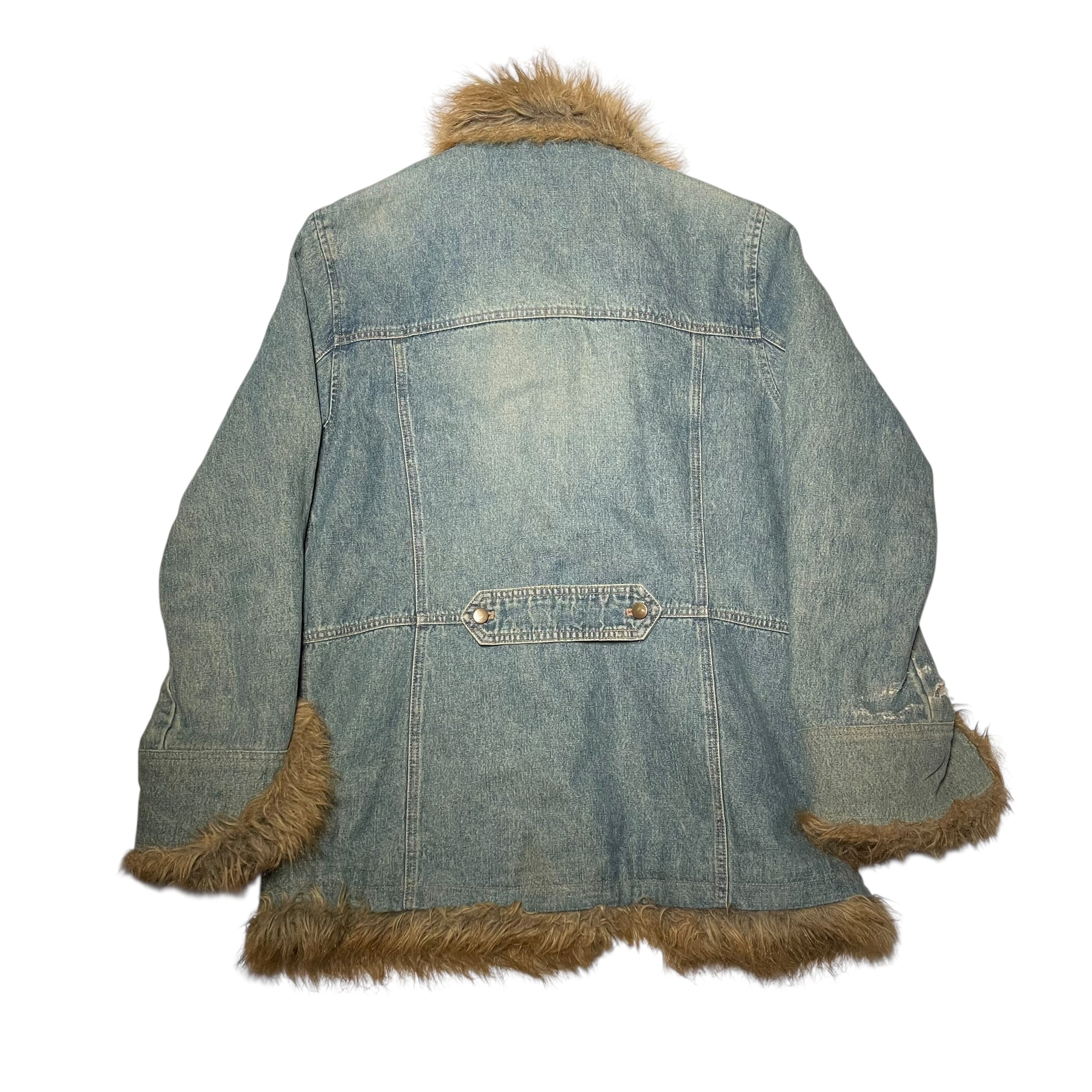 Vintage Y2K Mixit Faux Fur Denim Coat