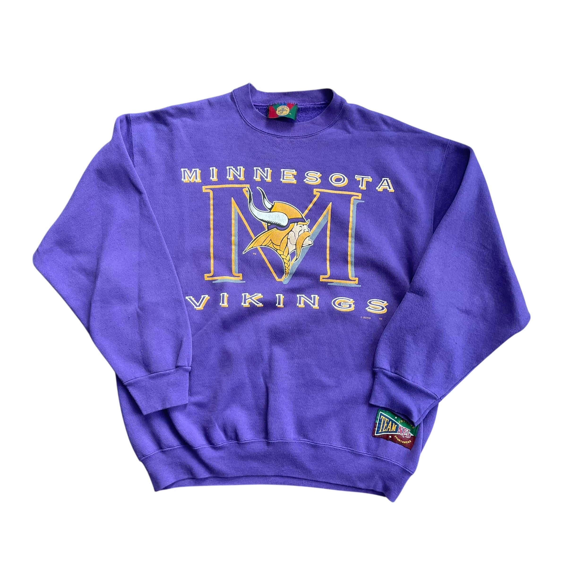 Vintage Minnesota Vikings Purple Signature Spell-Out Crewneck