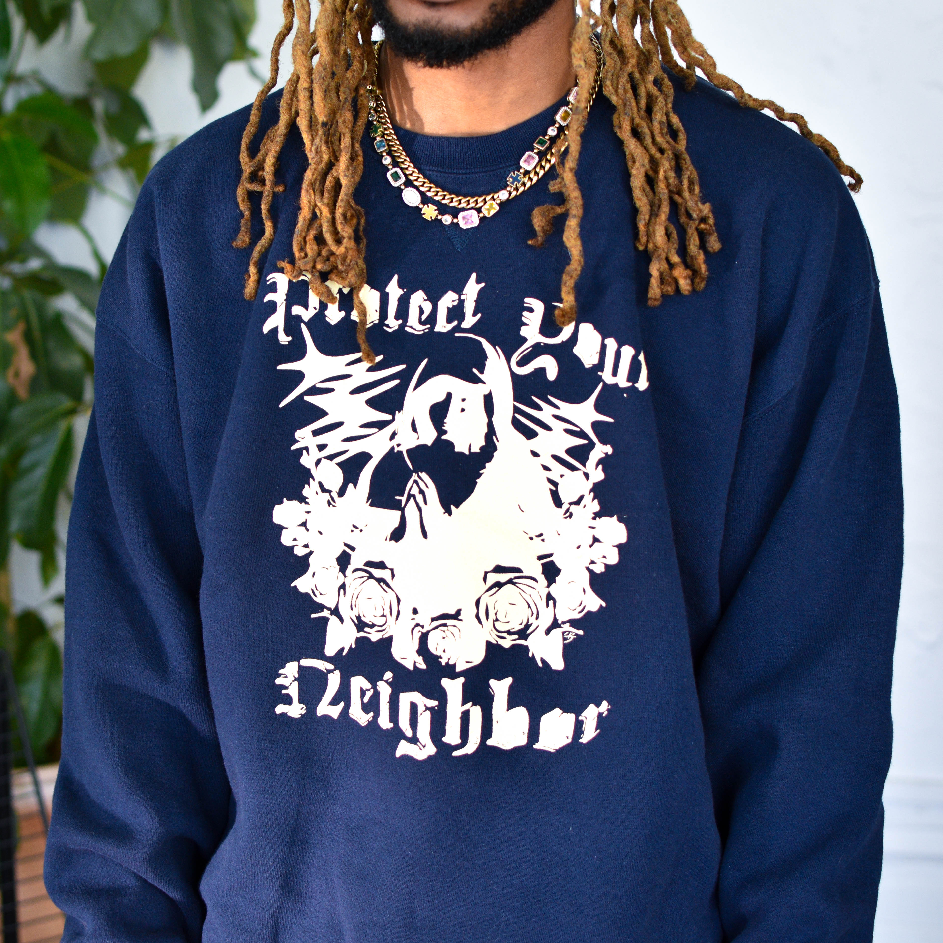 Navy Sweatshirt - "Protect Your Neighbor" Solidarity Merch