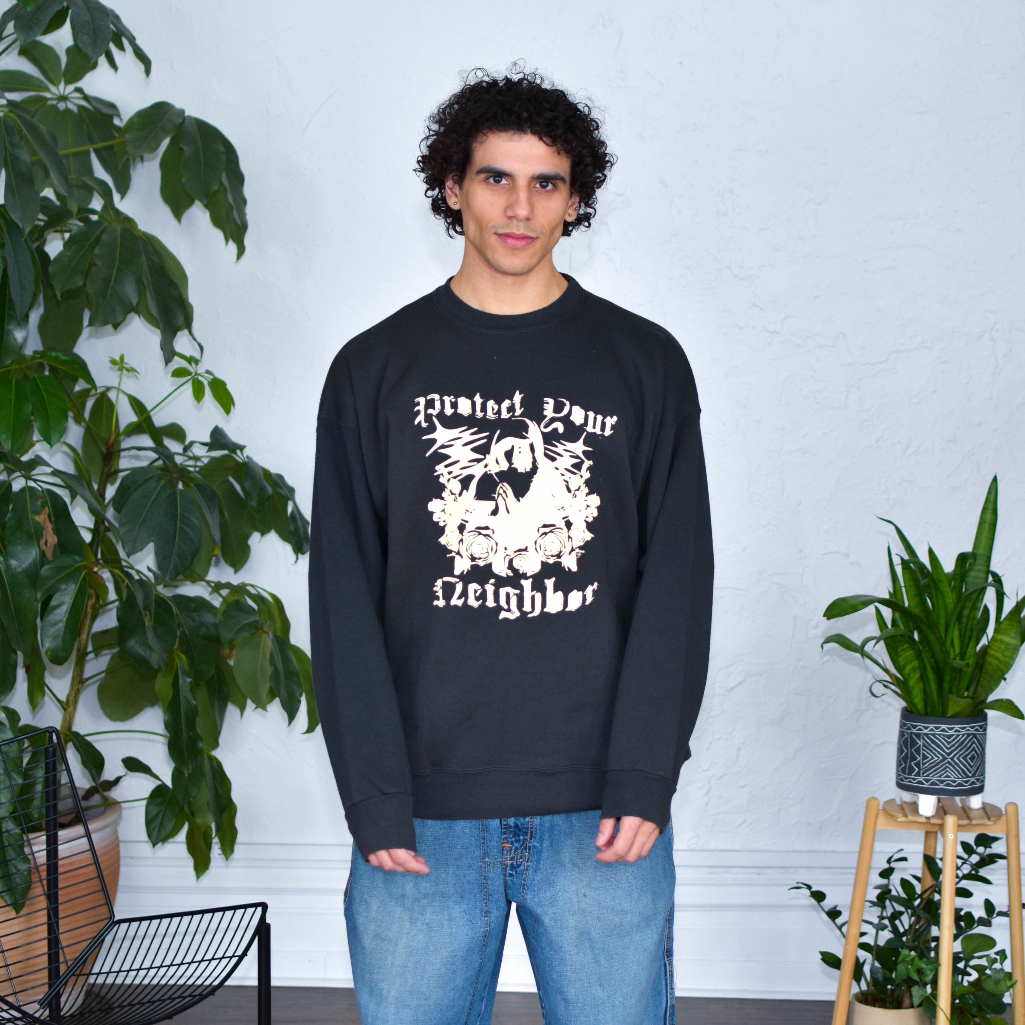 Black Sweatshirt "Protect Your Neighbor" Solidarity Merch