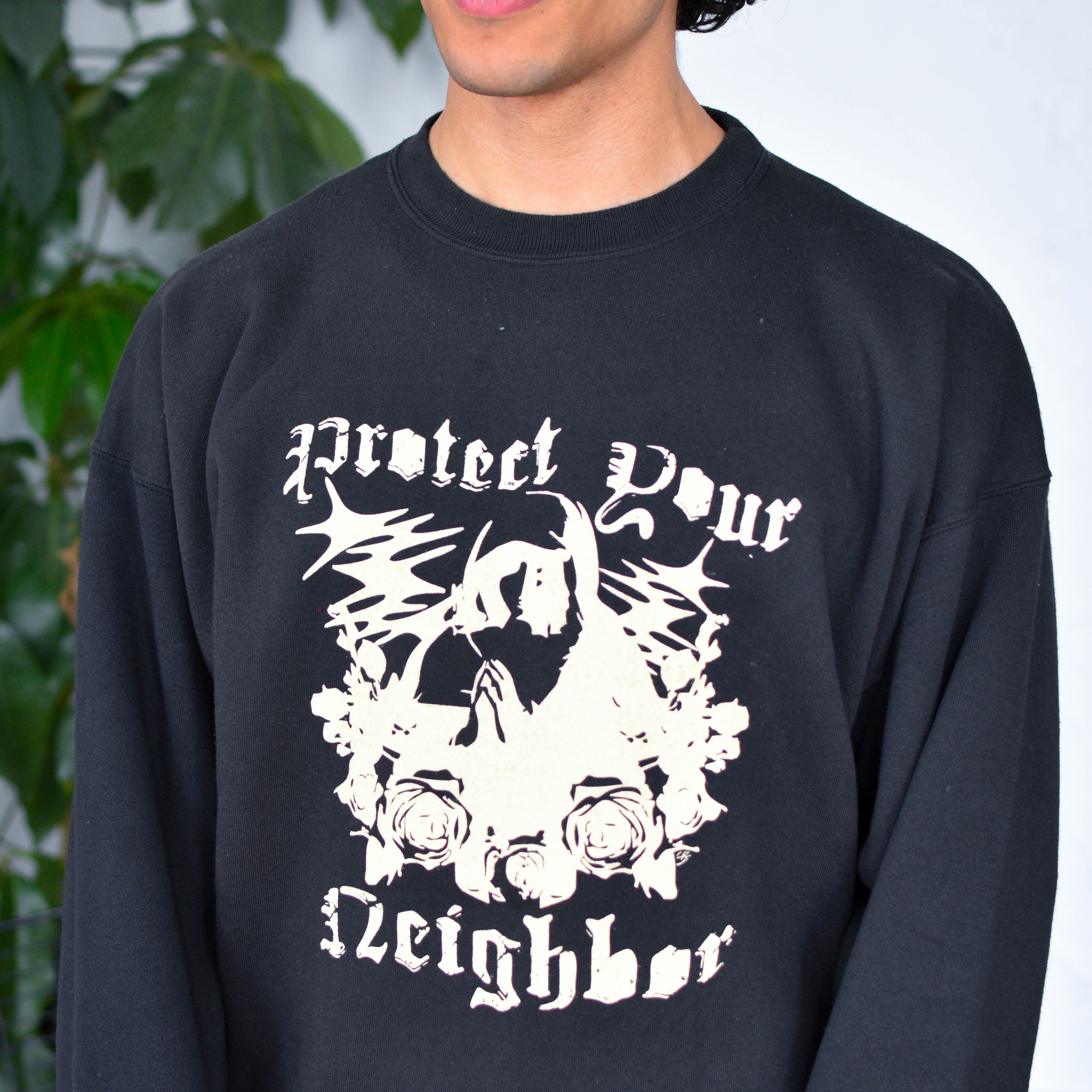 Black Sweatshirt "Protect Your Neighbor" Solidarity Merch