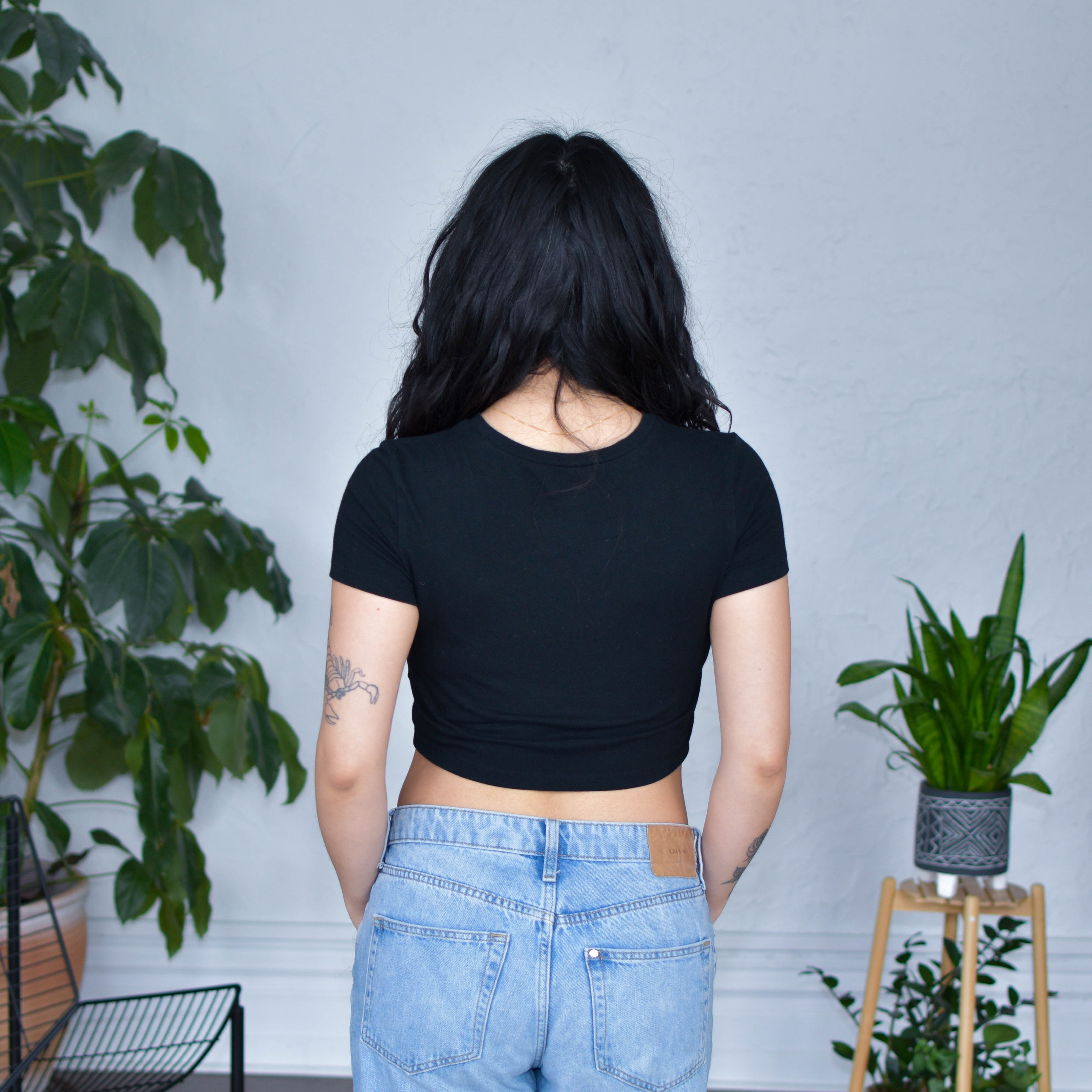 Black Cropped T-Shirt "Protect Your Neighbors" Solidarity Merch