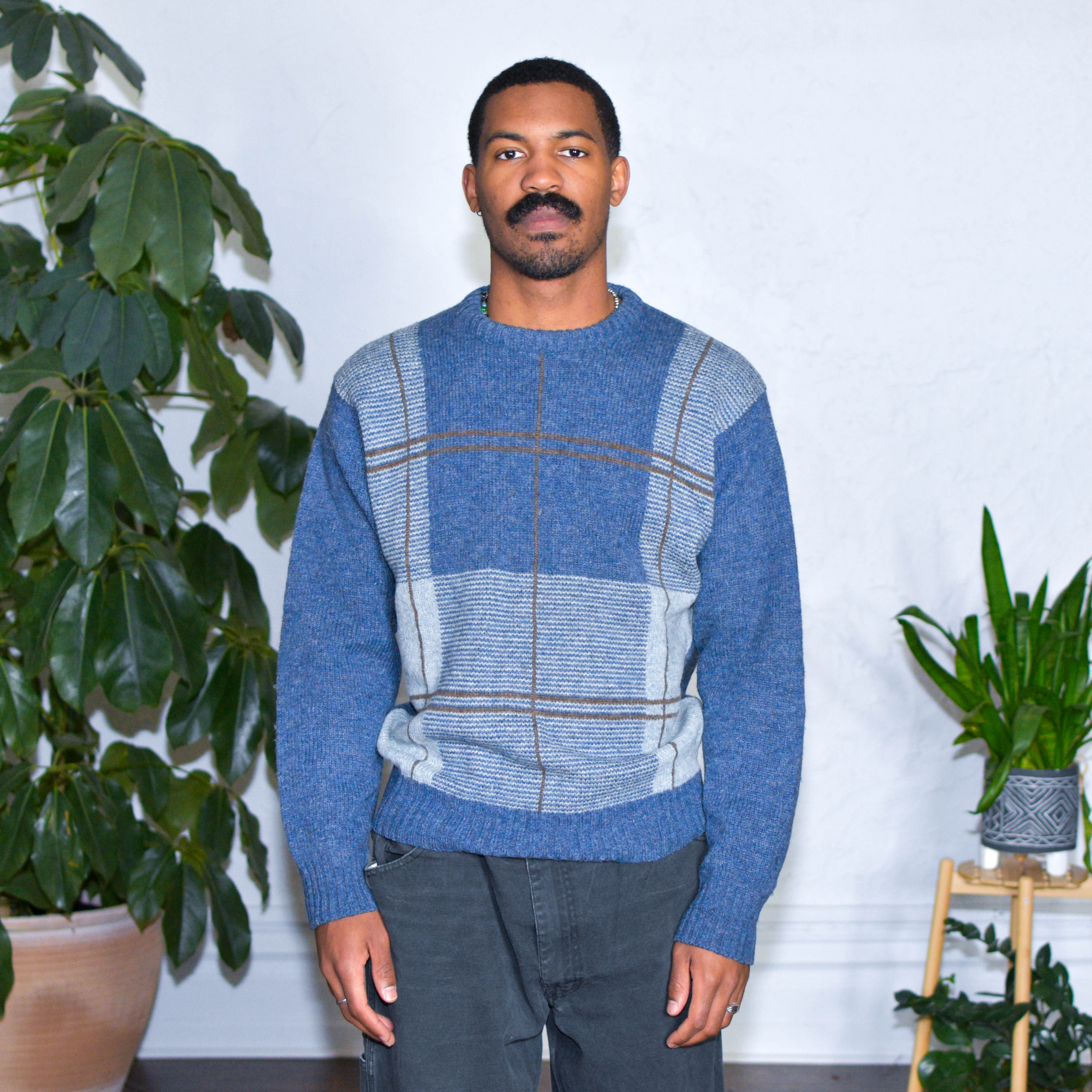 Vintage Boundary Waters Striped Wool Knit Sweater