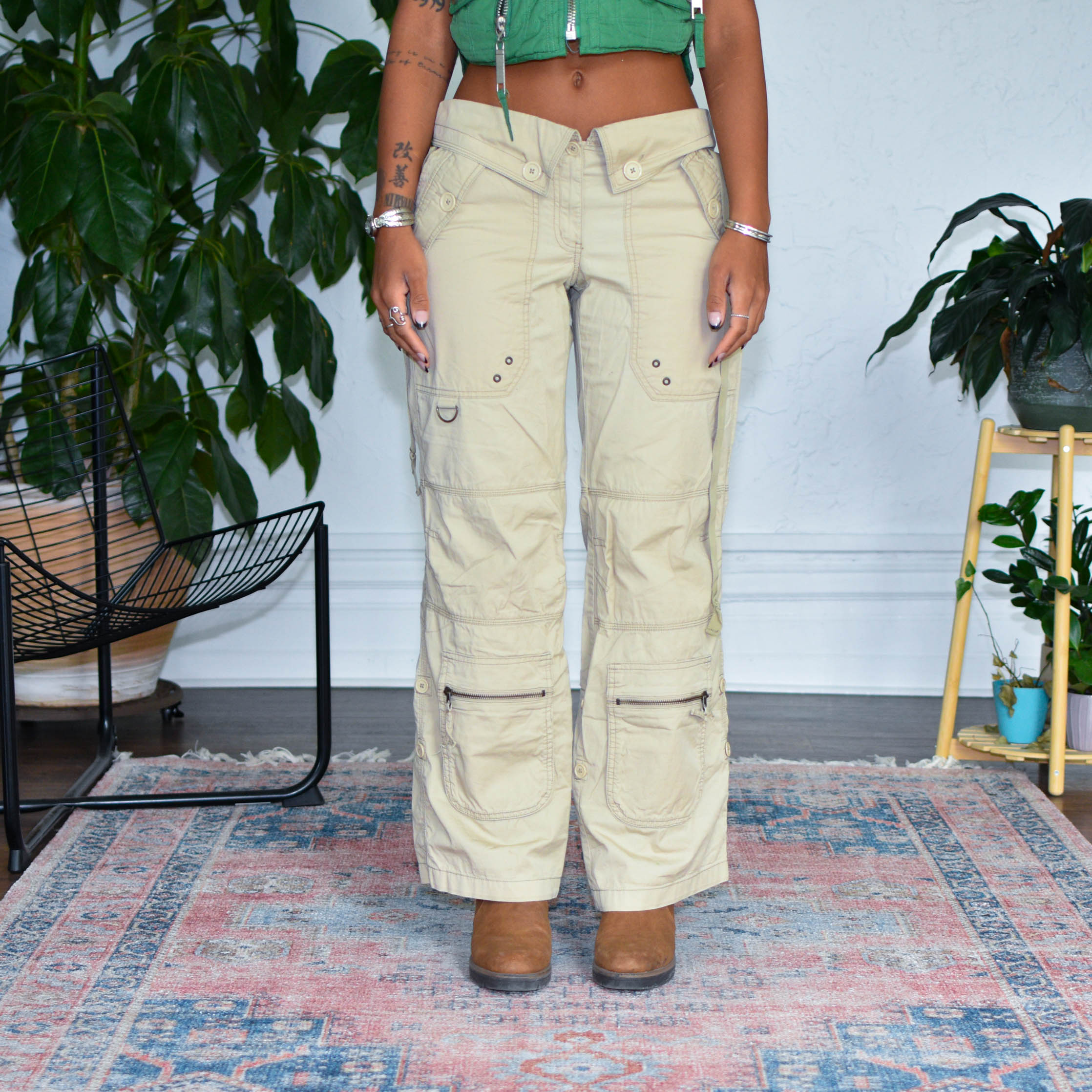 Y2k The Limited Tan Pocket Cargos