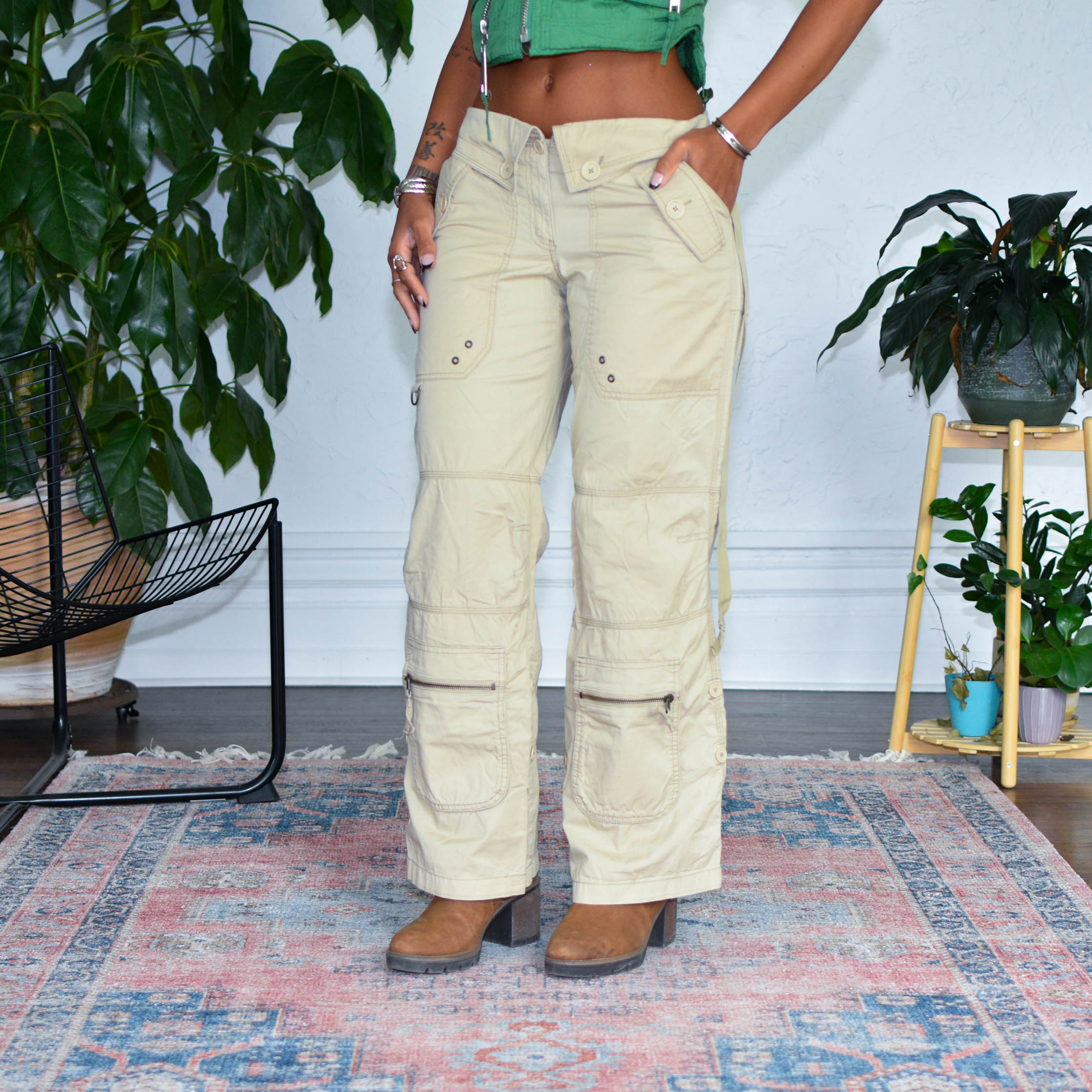 Y2k The Limited Tan Pocket Cargos