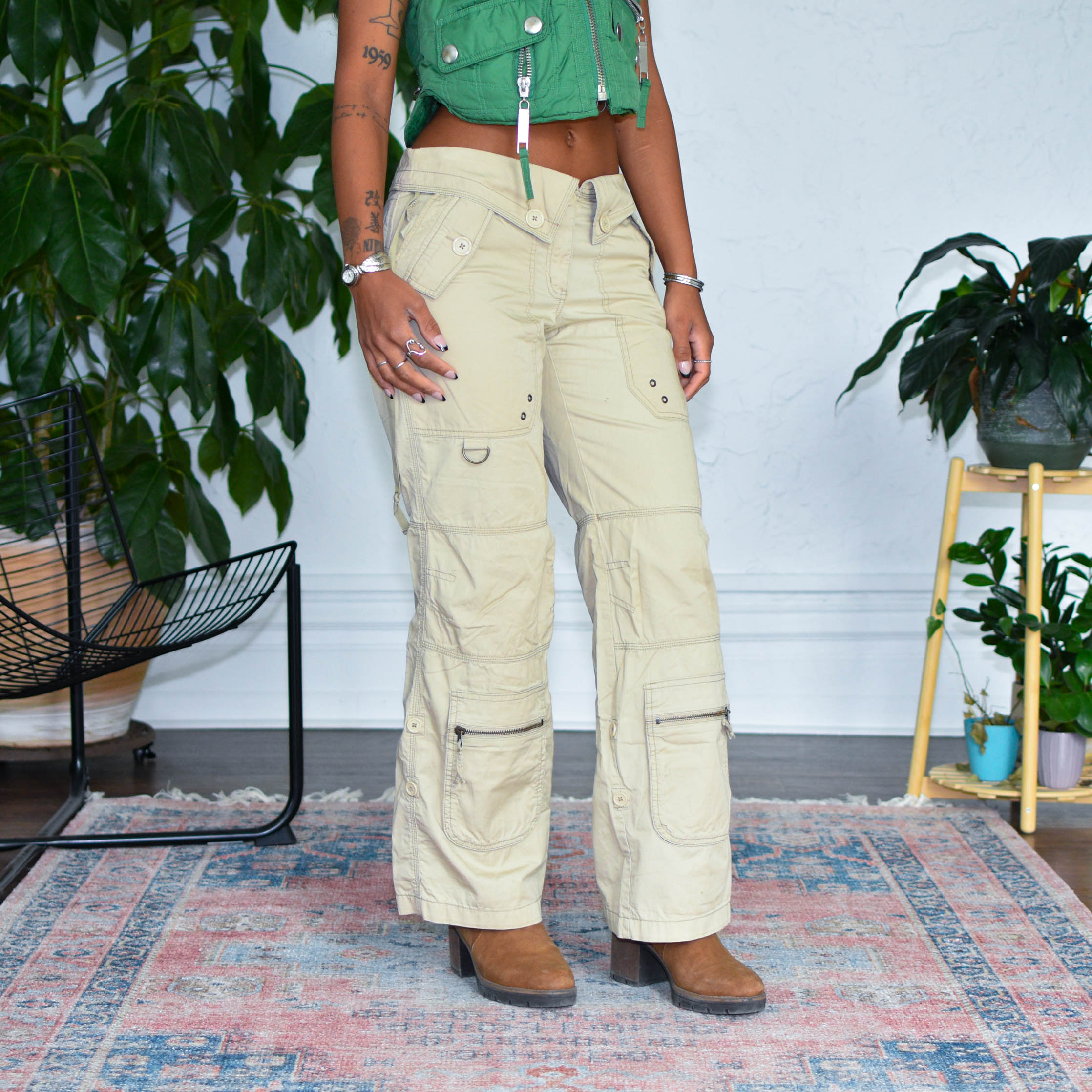 Y2k The Limited Tan Pocket Cargos