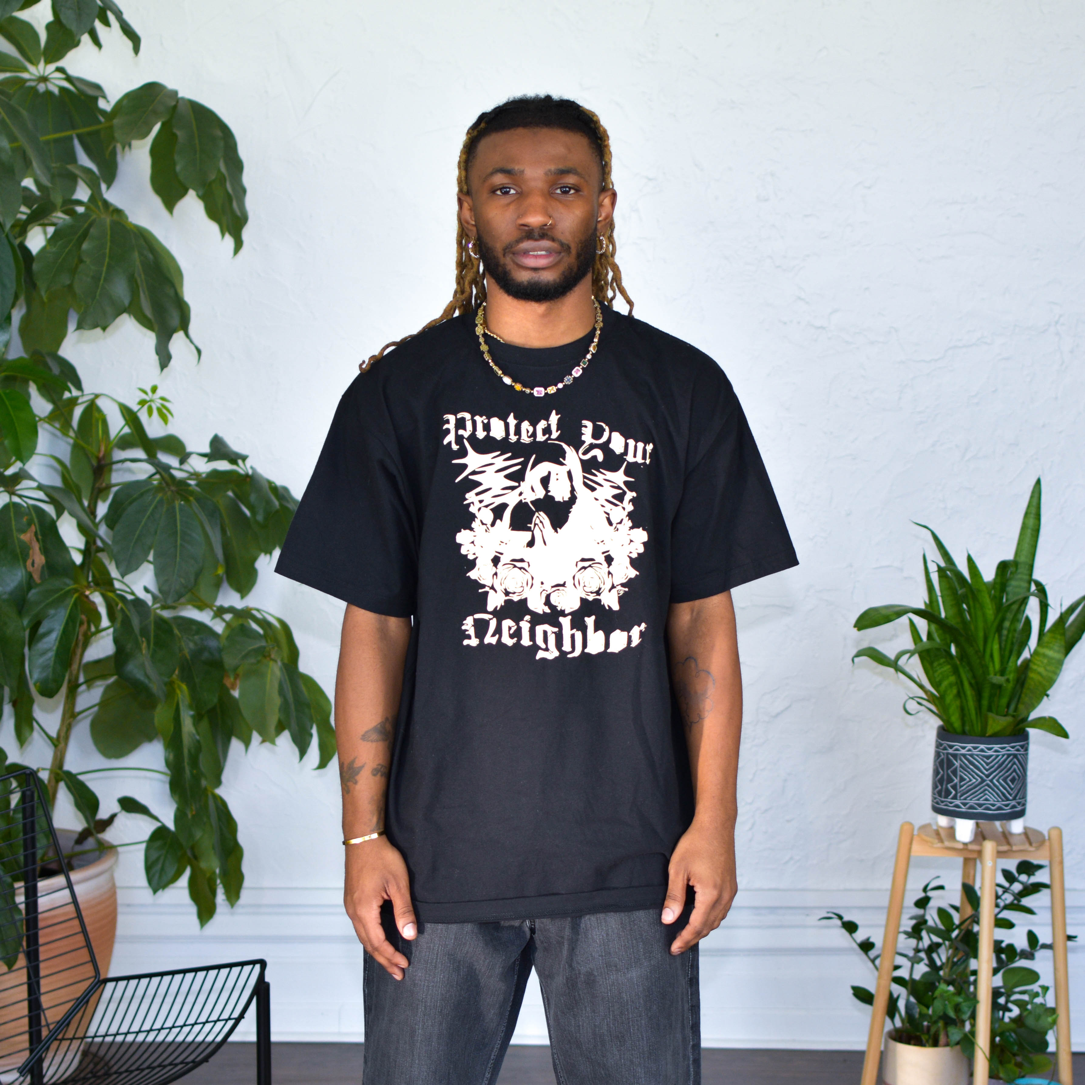 Black T-Shirt - "Protect Your Neighbors" Solidarity Merch (Copy)