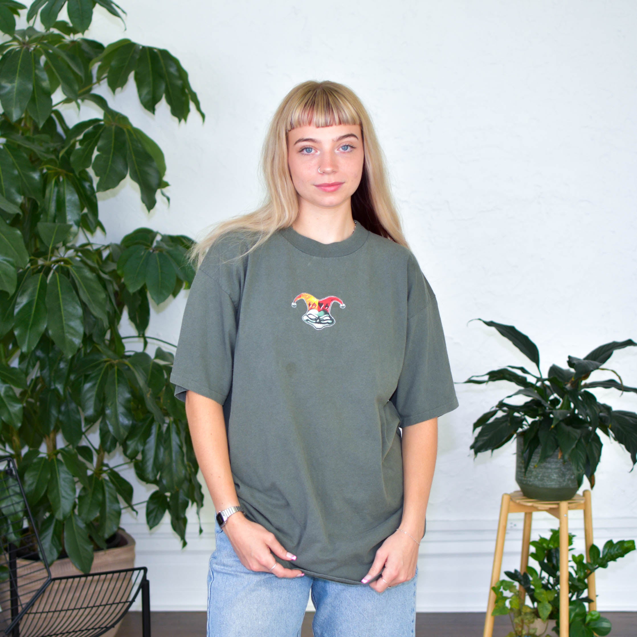 Y2k Green Utility ‘Ace of Space’ Graphic T-Shirt