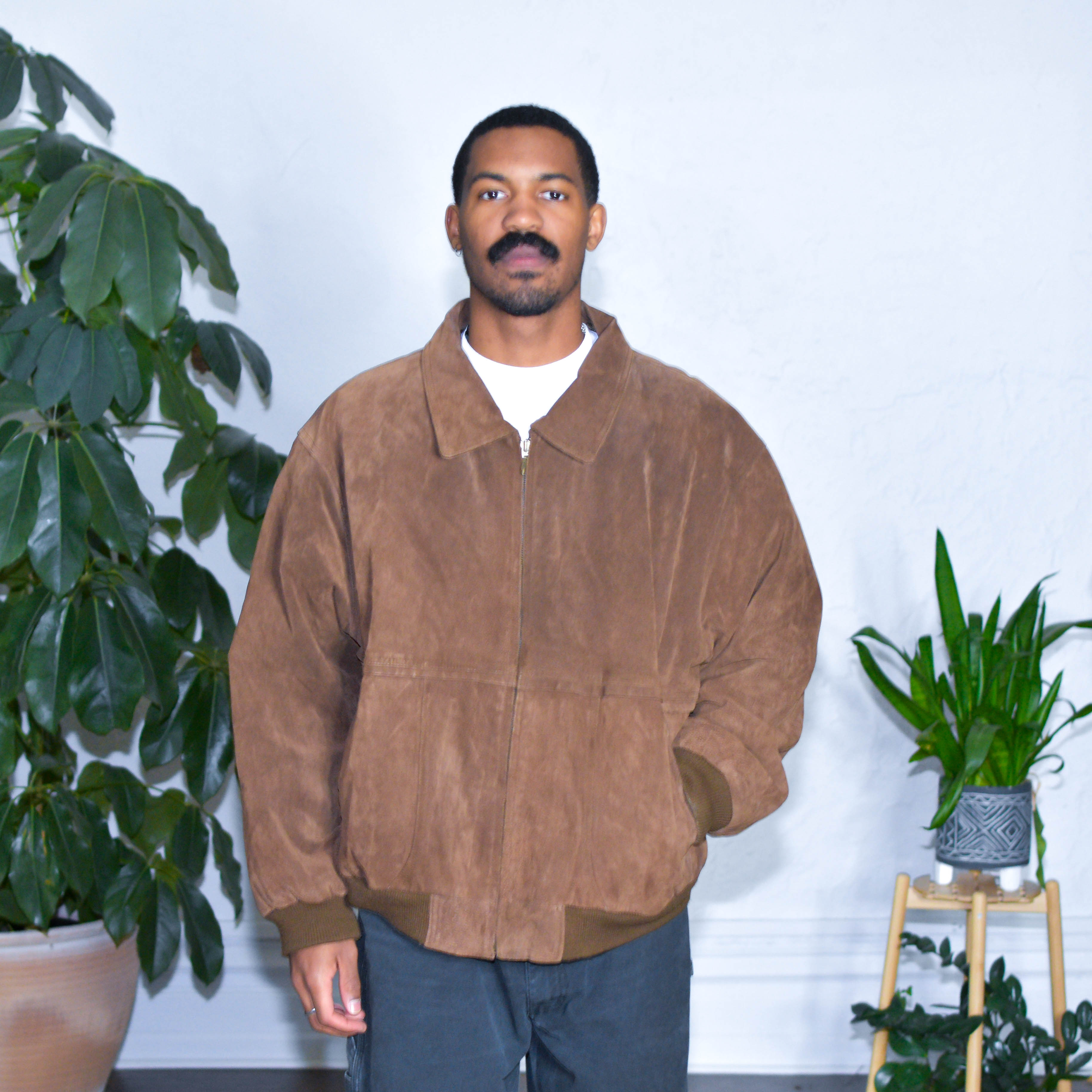 Vintage Field & Stream Brown Suede Leather Jacket