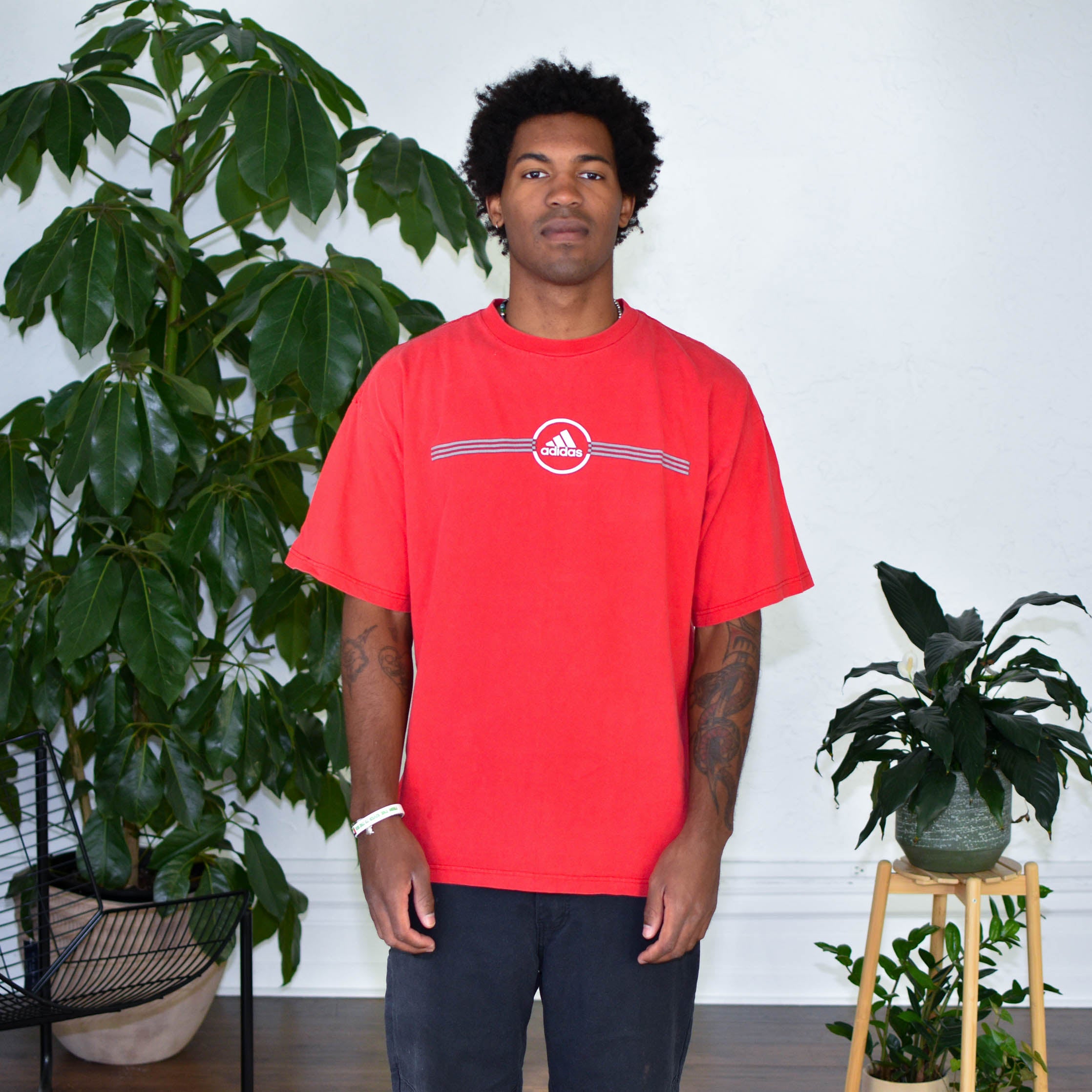 Vintage Adidas Logo Red T-Shirt