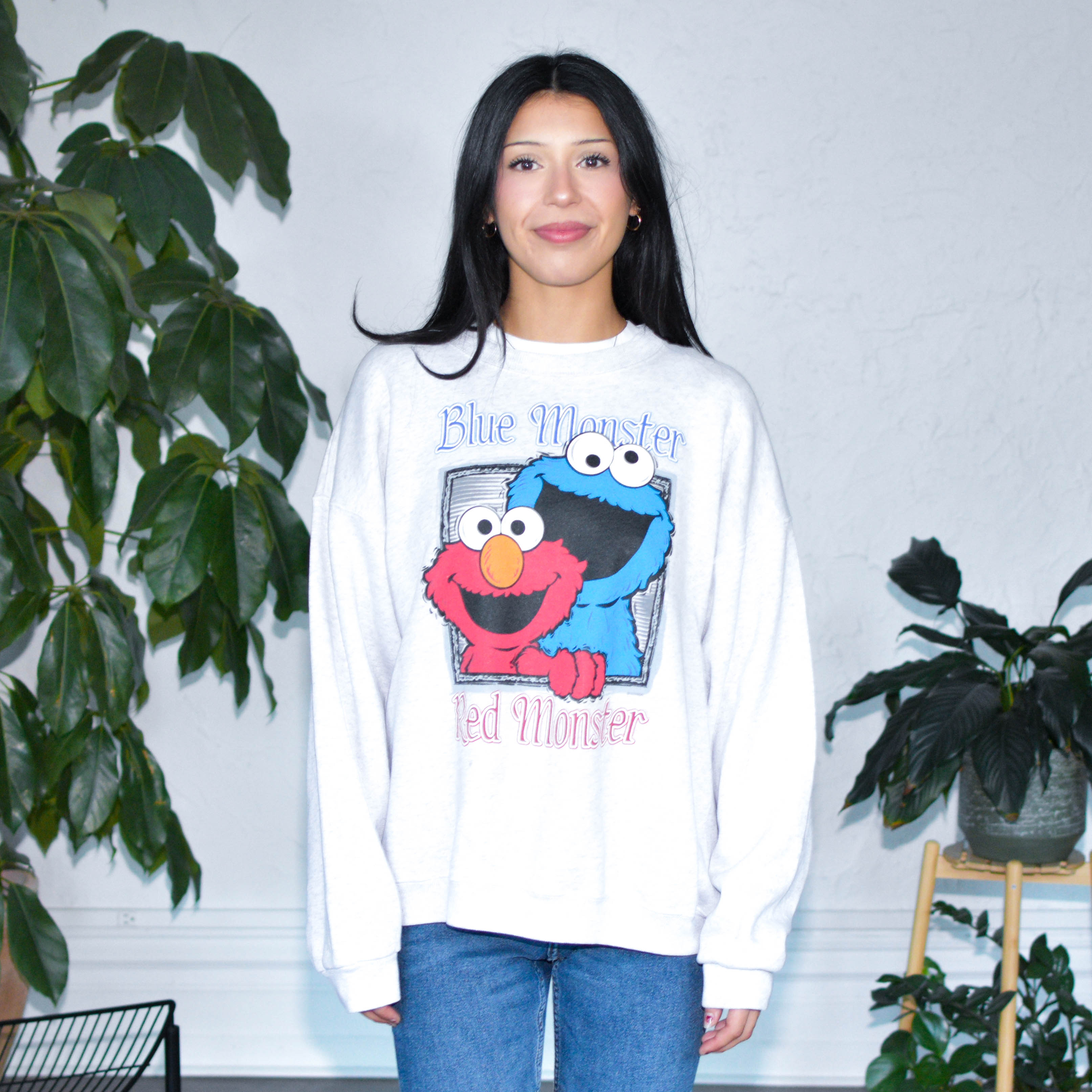 Vintage Elmo & Cookie Monster Crewneck Sweatshirt