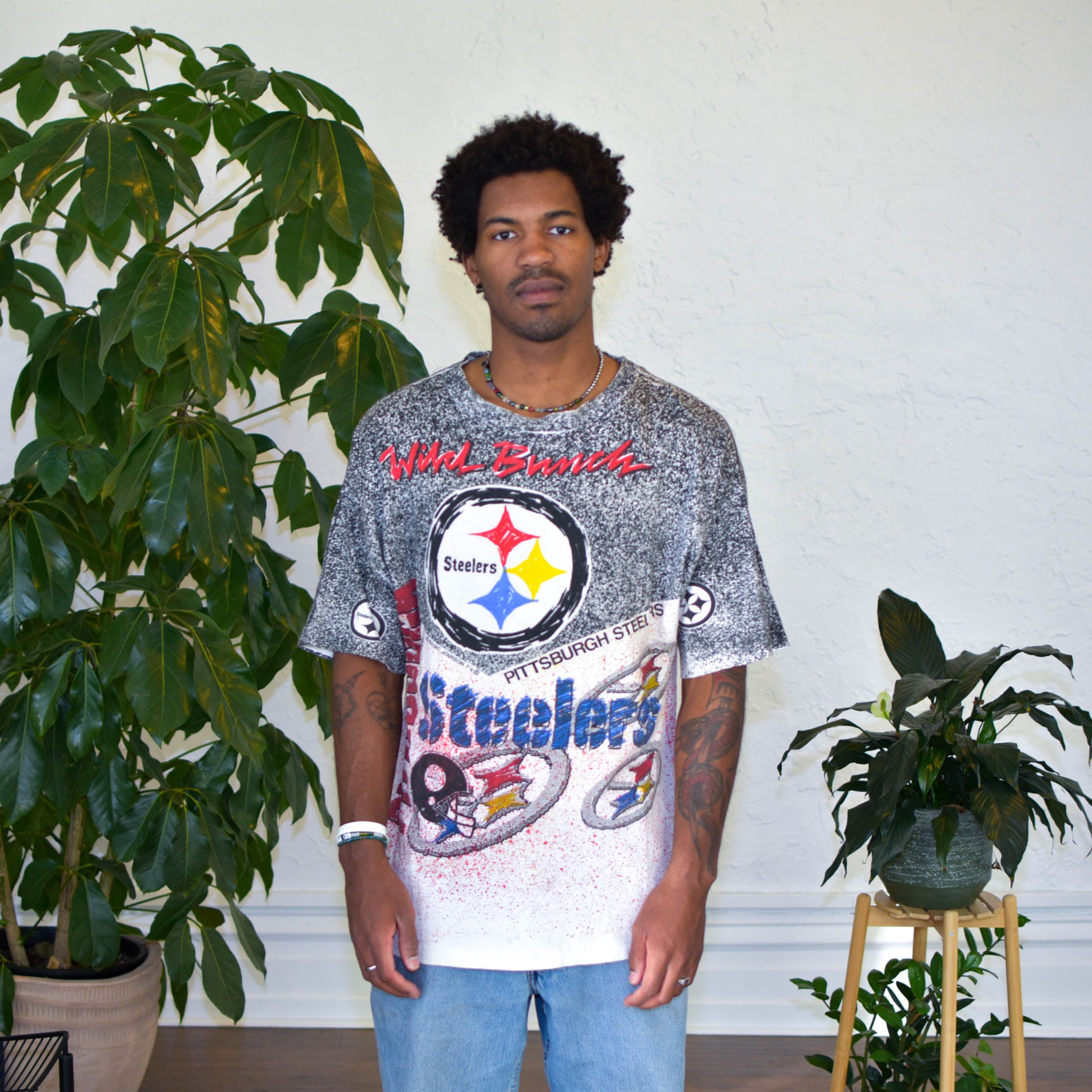 Vintage 90s Pittsburgh Steelers AOP T-Shirt
