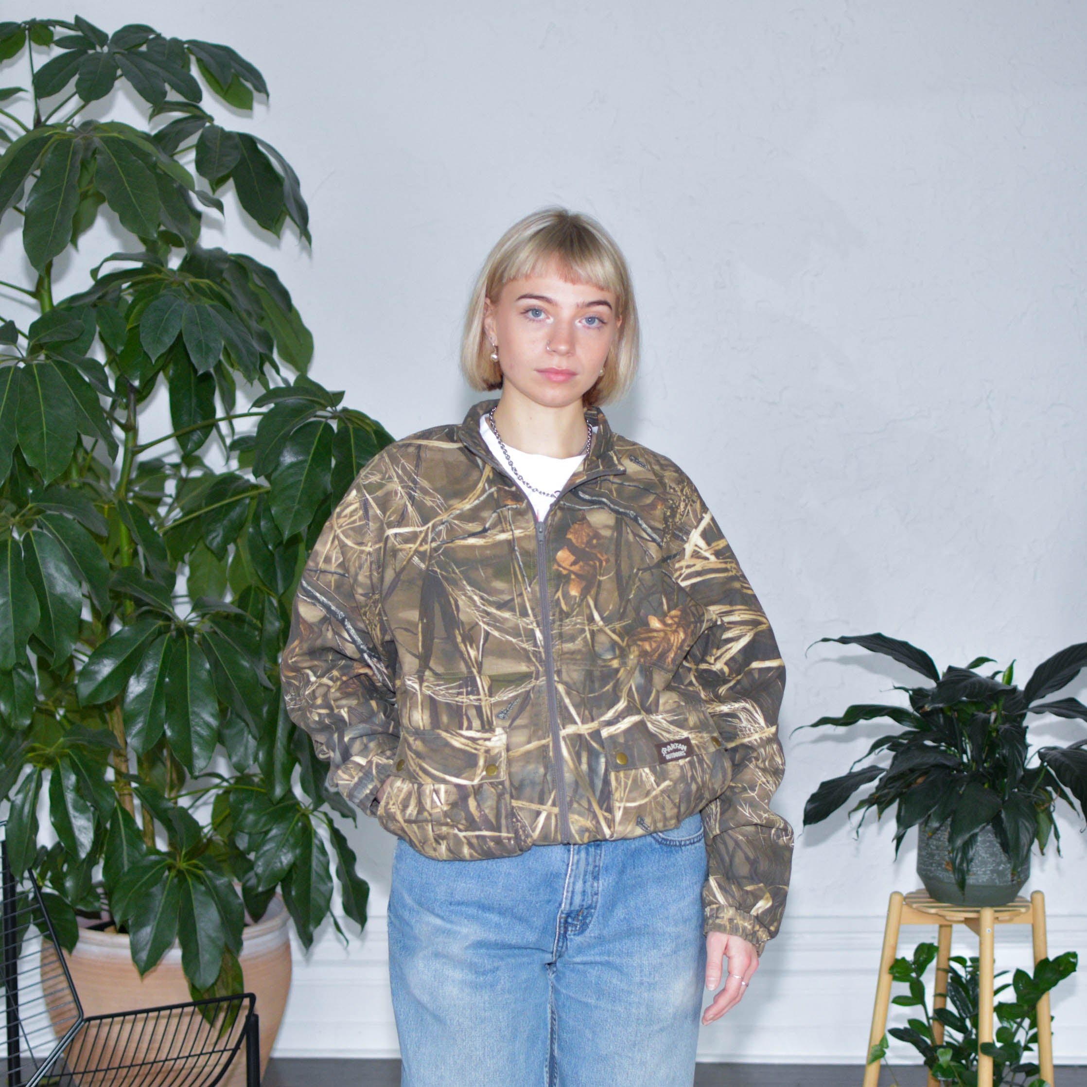 Vintage Spartan Outdoors Camo Light Zip Up Jacket