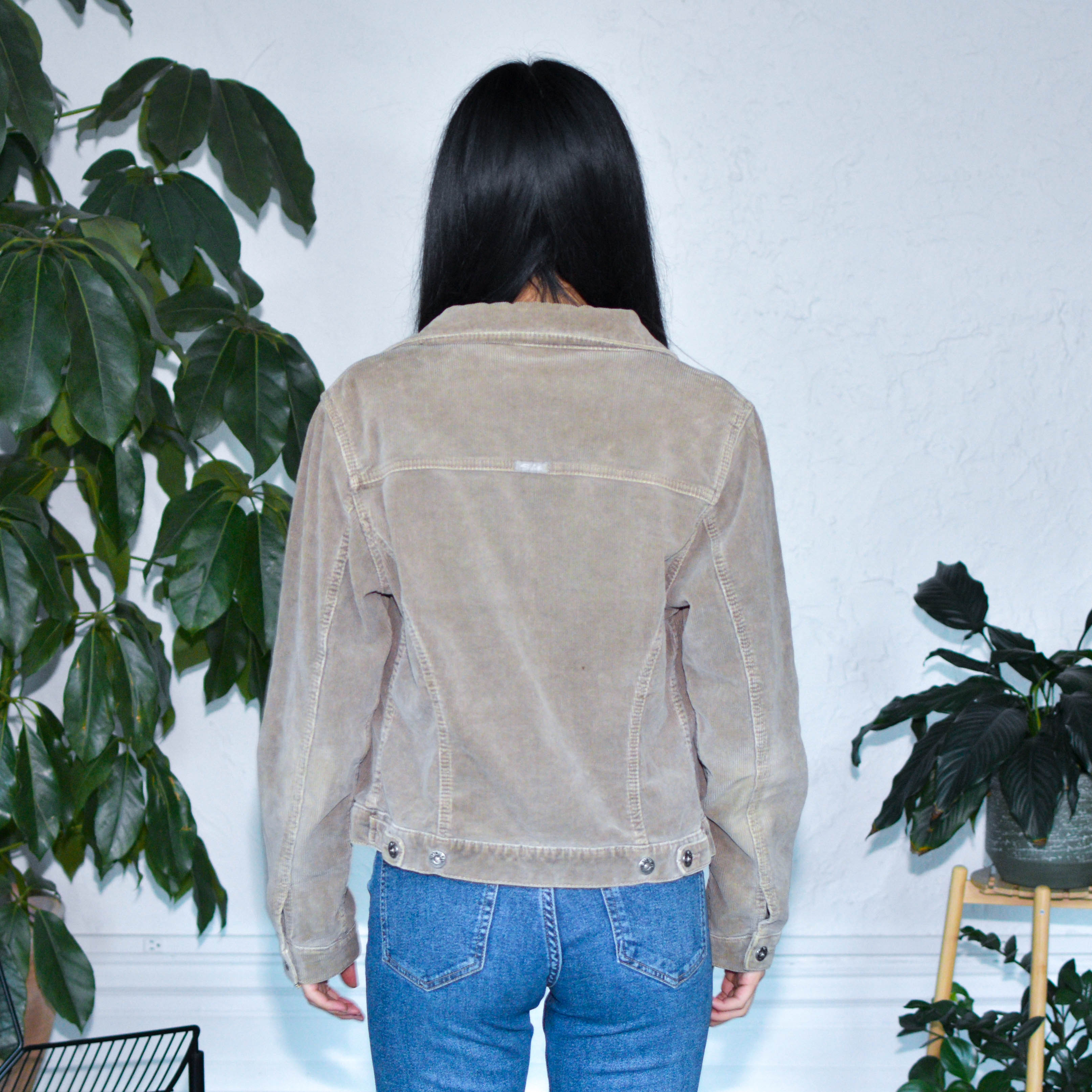 Vintage Y2K Long-Sleeve Silver Jeans Corduroy Jacket
