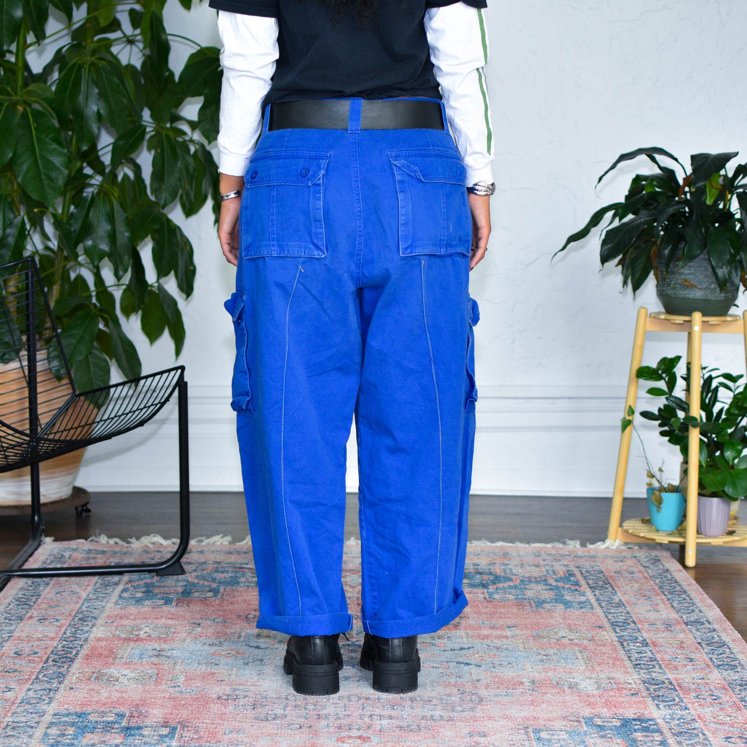 Vintage Indigo Baggy Cargo Pants