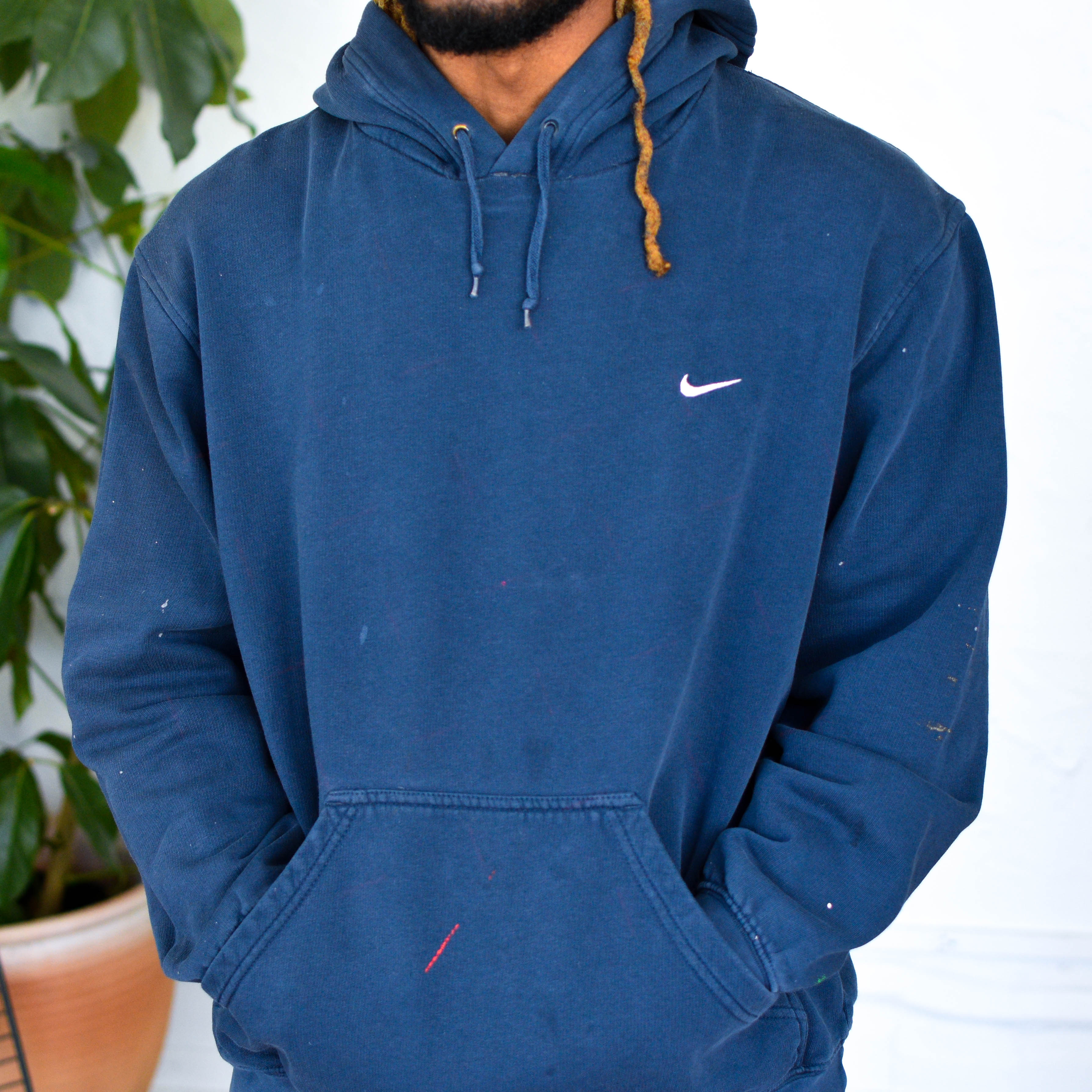 Y2K Distressed Nike Navy Hoodie