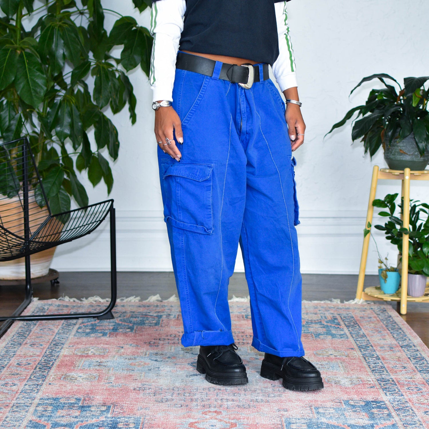 Vintage Indigo Baggy Cargo Pants