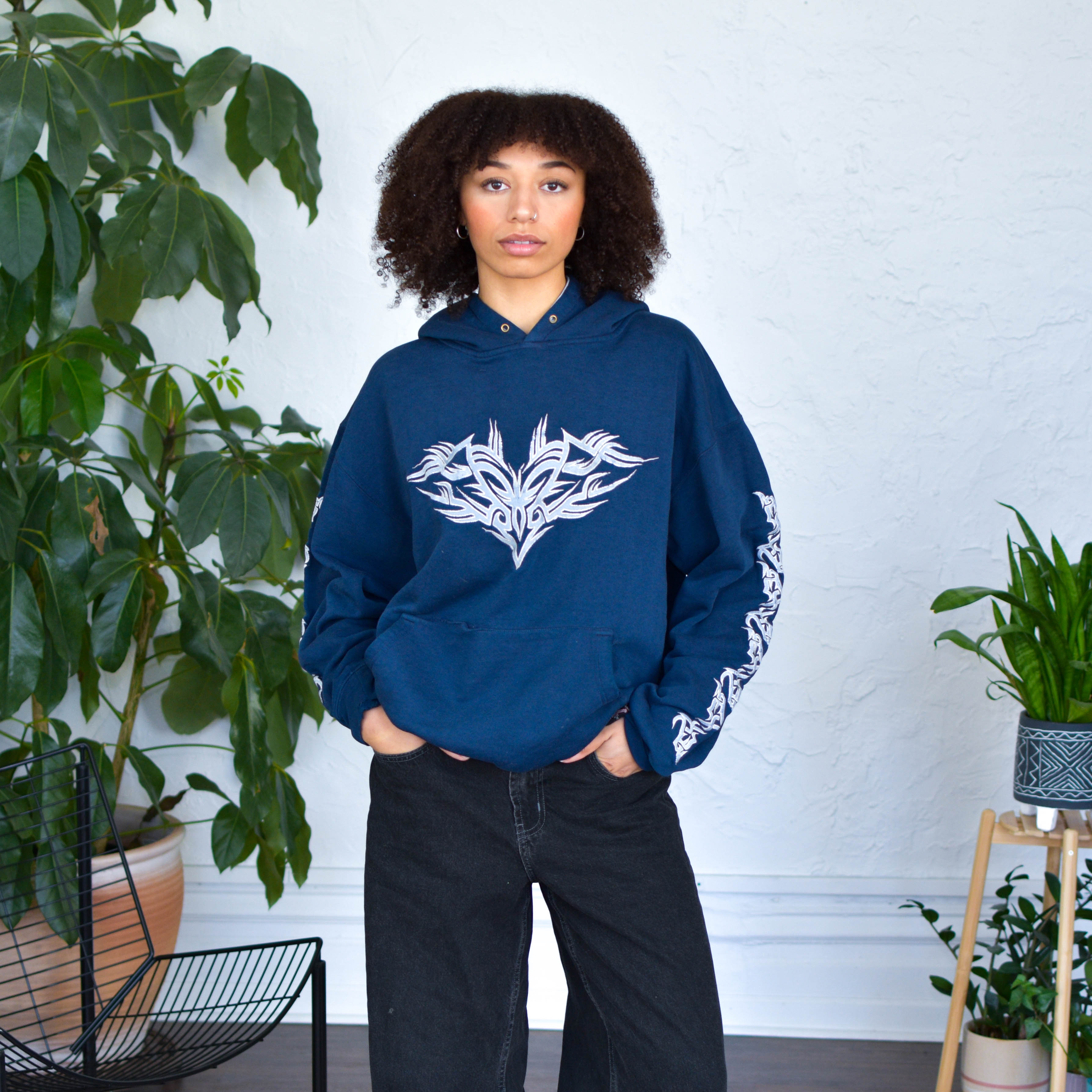 Vintage Y2K Sapphire Lounge Navy Hoodie