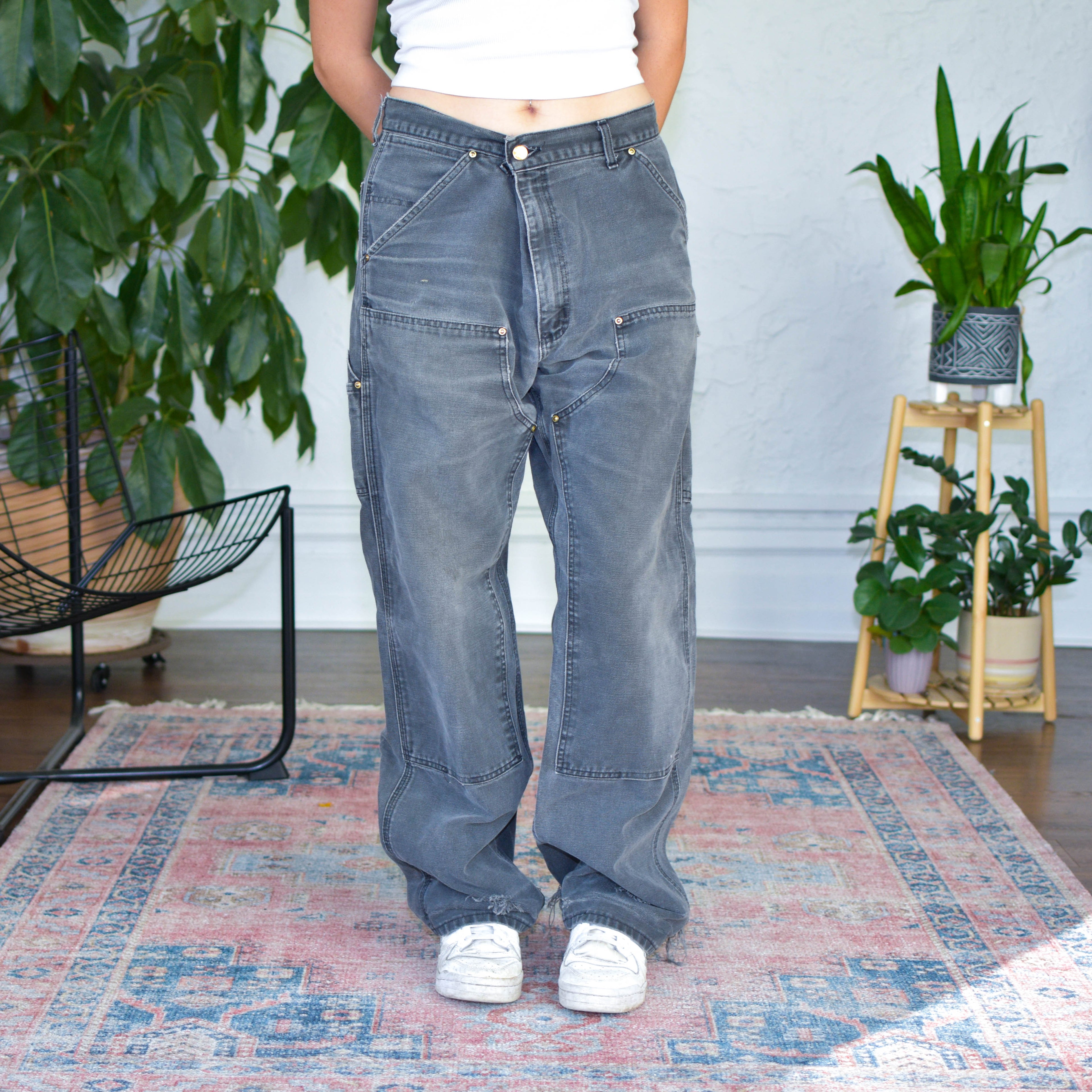 Vintage Carhartt Distressed Graphite Double Knee Work Pants