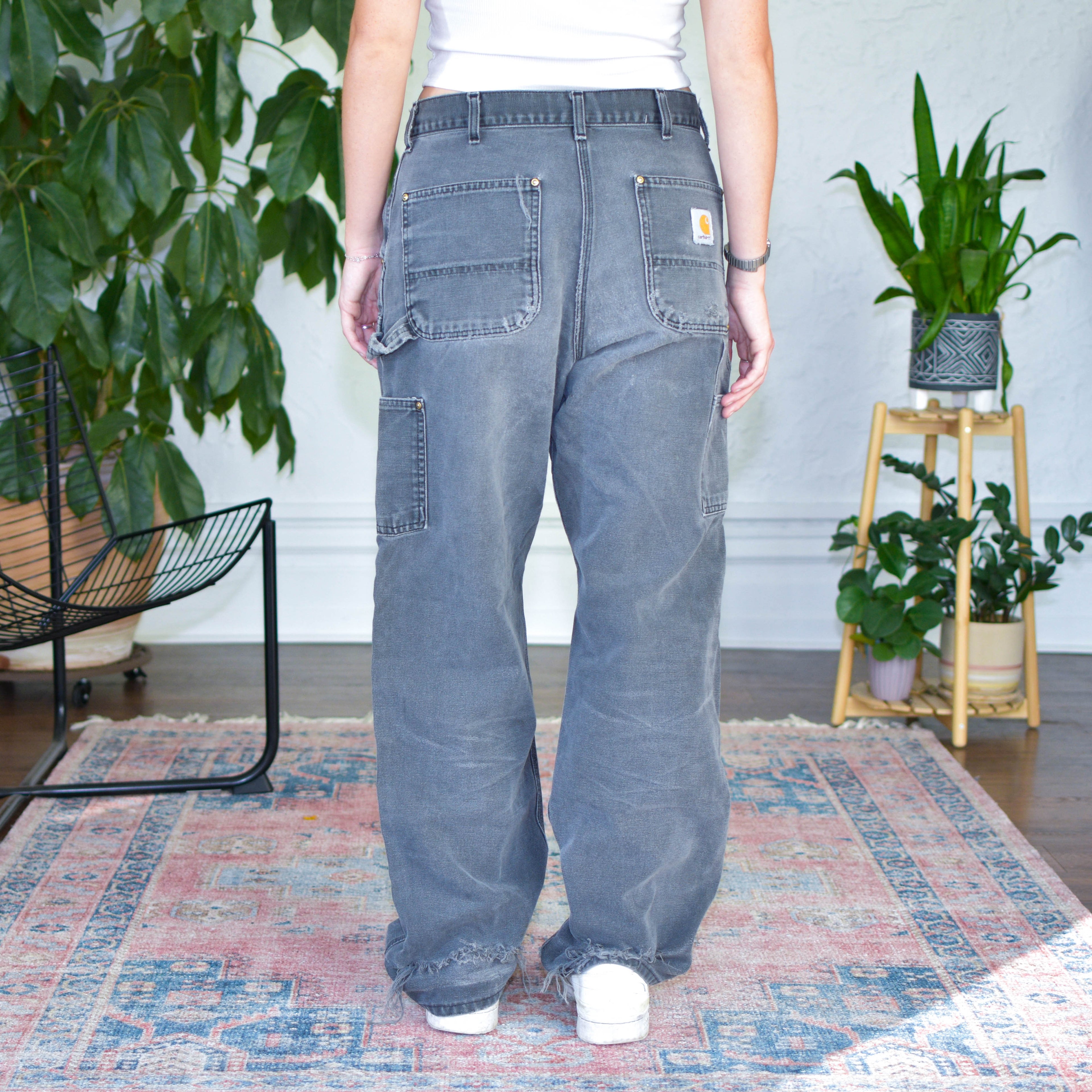 Vintage Carhartt Distressed Graphite Double Knee Work Pants