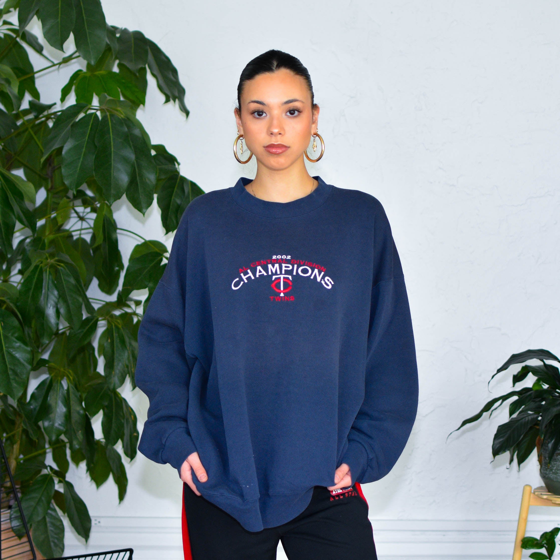 2002 Minnesota Twins Champions Embroidered Crewneck