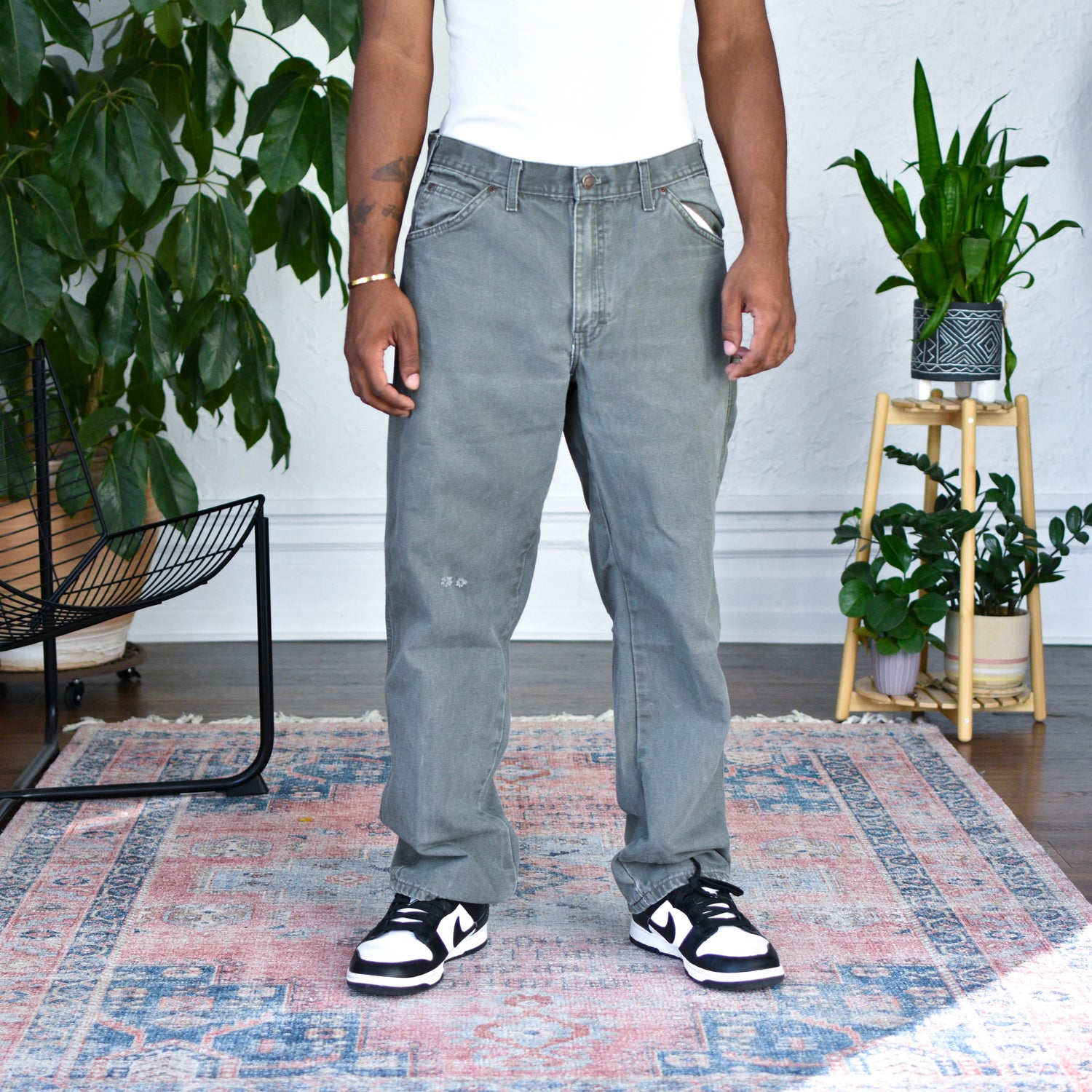 Vintage Distressed Dickies Dark Olive Carpenter Pants