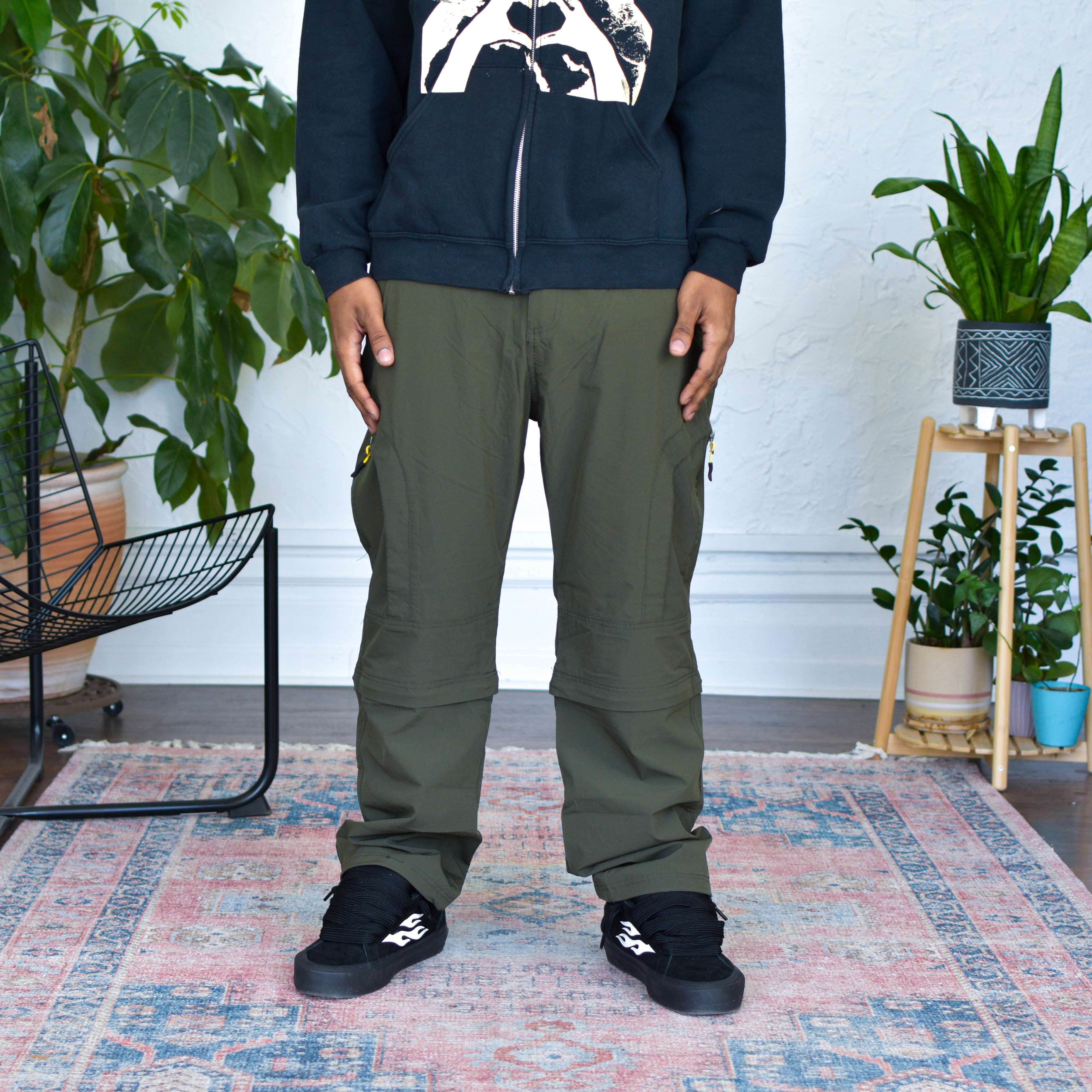 Y2K Olive Convertible Rip Stop Pants